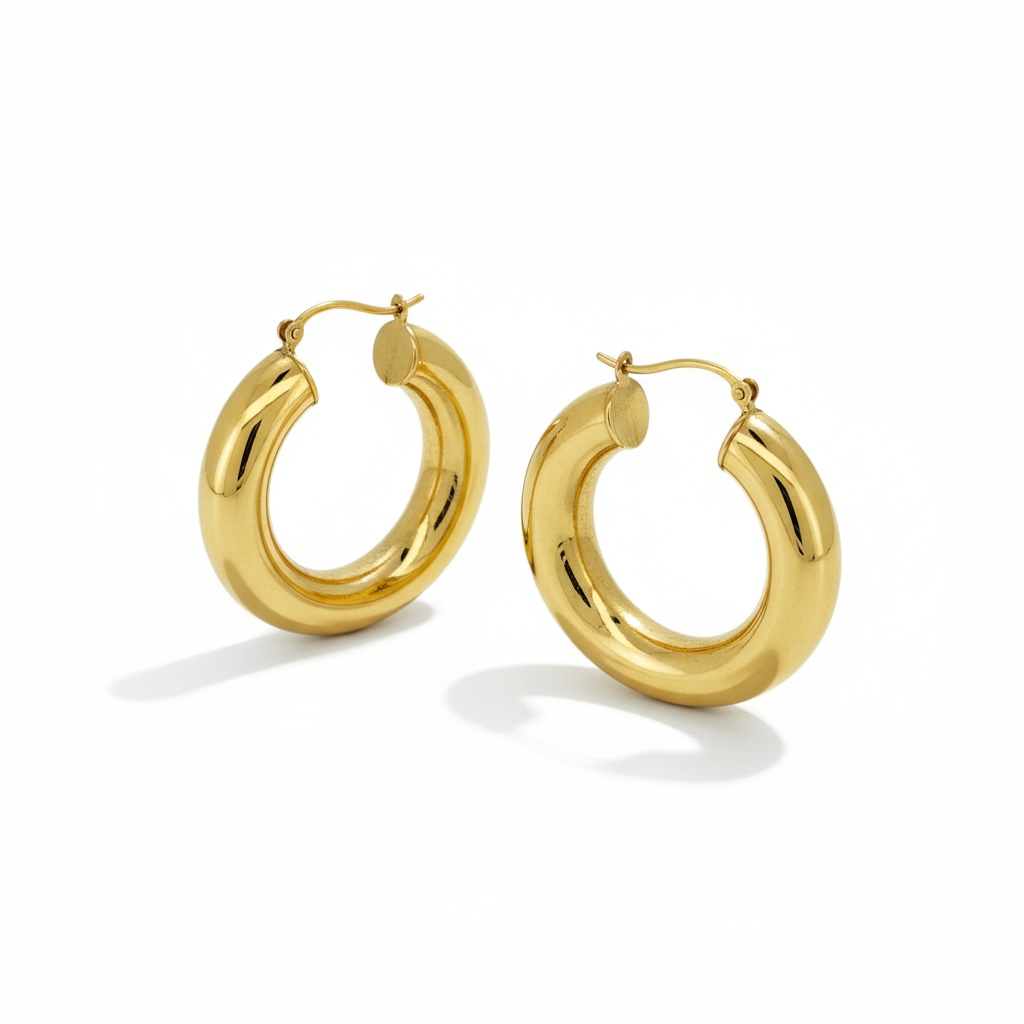 Earrings Hoops 14 KT Hollow Weight 4.2gm
