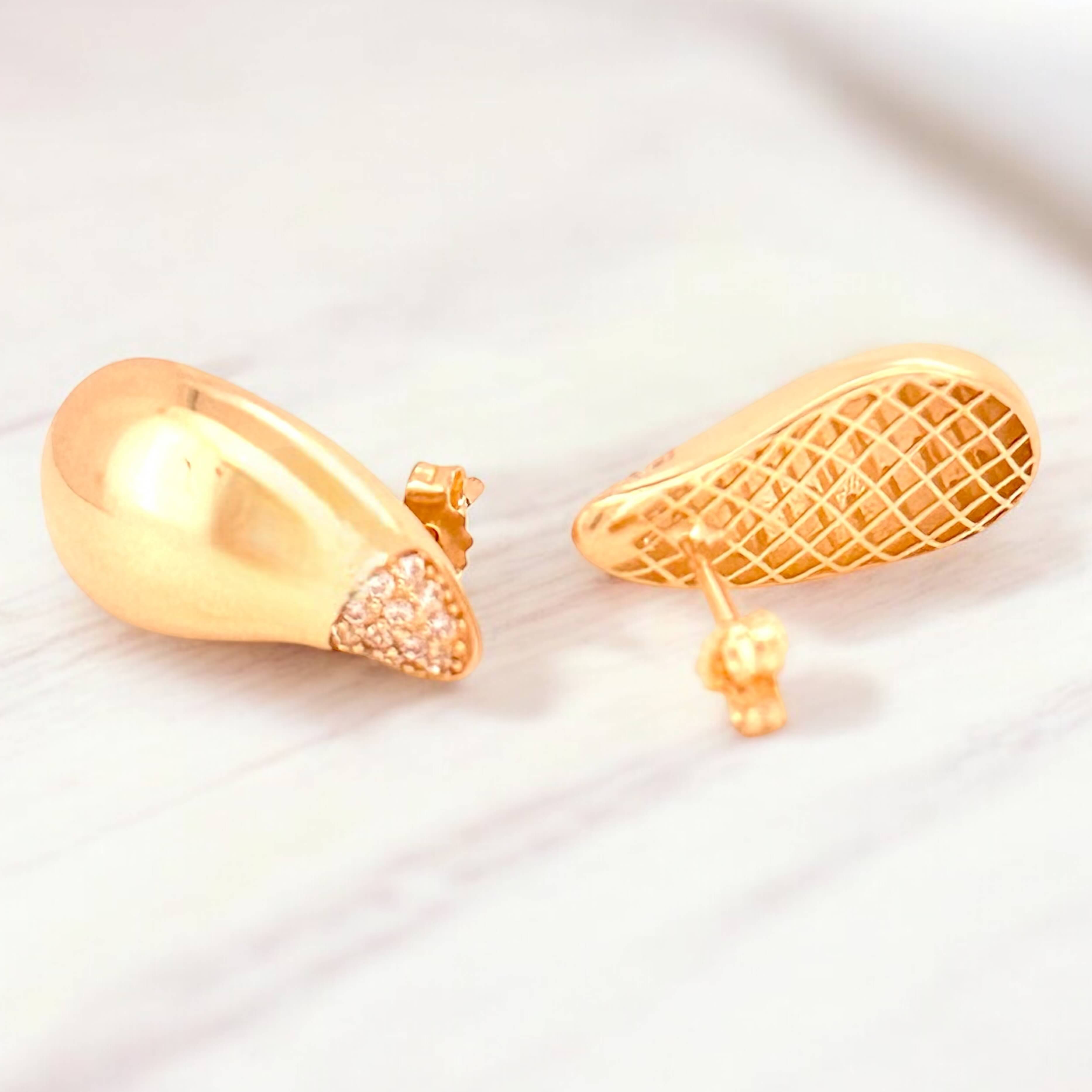 Earrings Gota 14 KT zirconia Weight 2.5gm