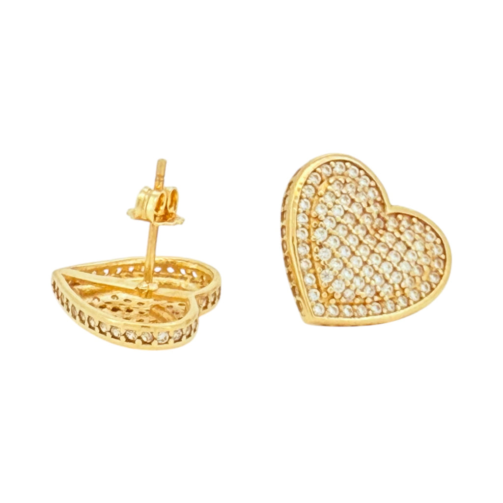 Earrings heart 10k zicornia Weight 4.3gm