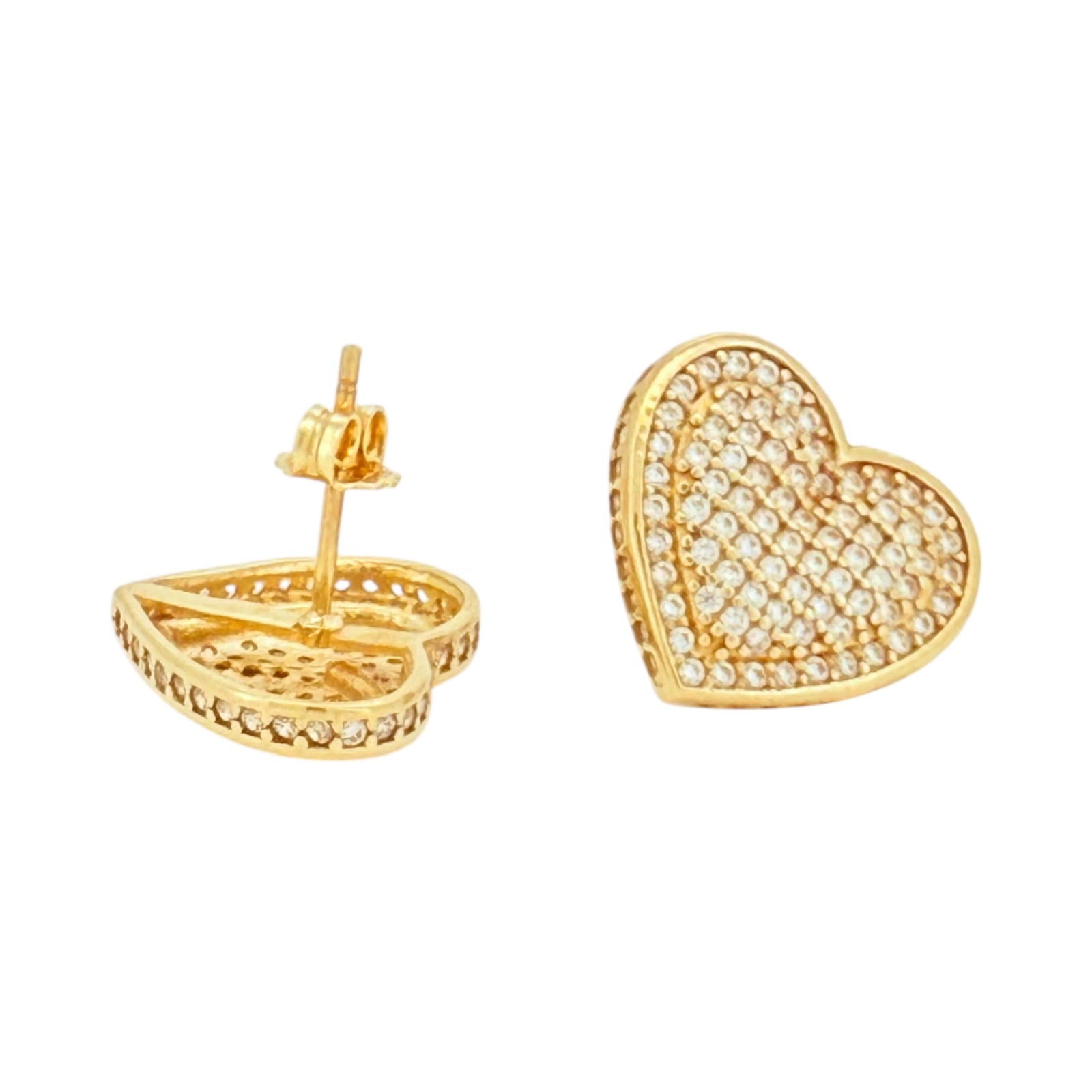 Earrings heart 10k zicornia Weight 4.3gm