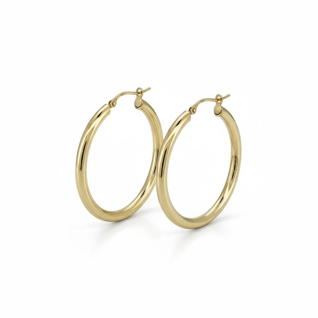 Earrings Hoops 10k Hollow Weight 2gm