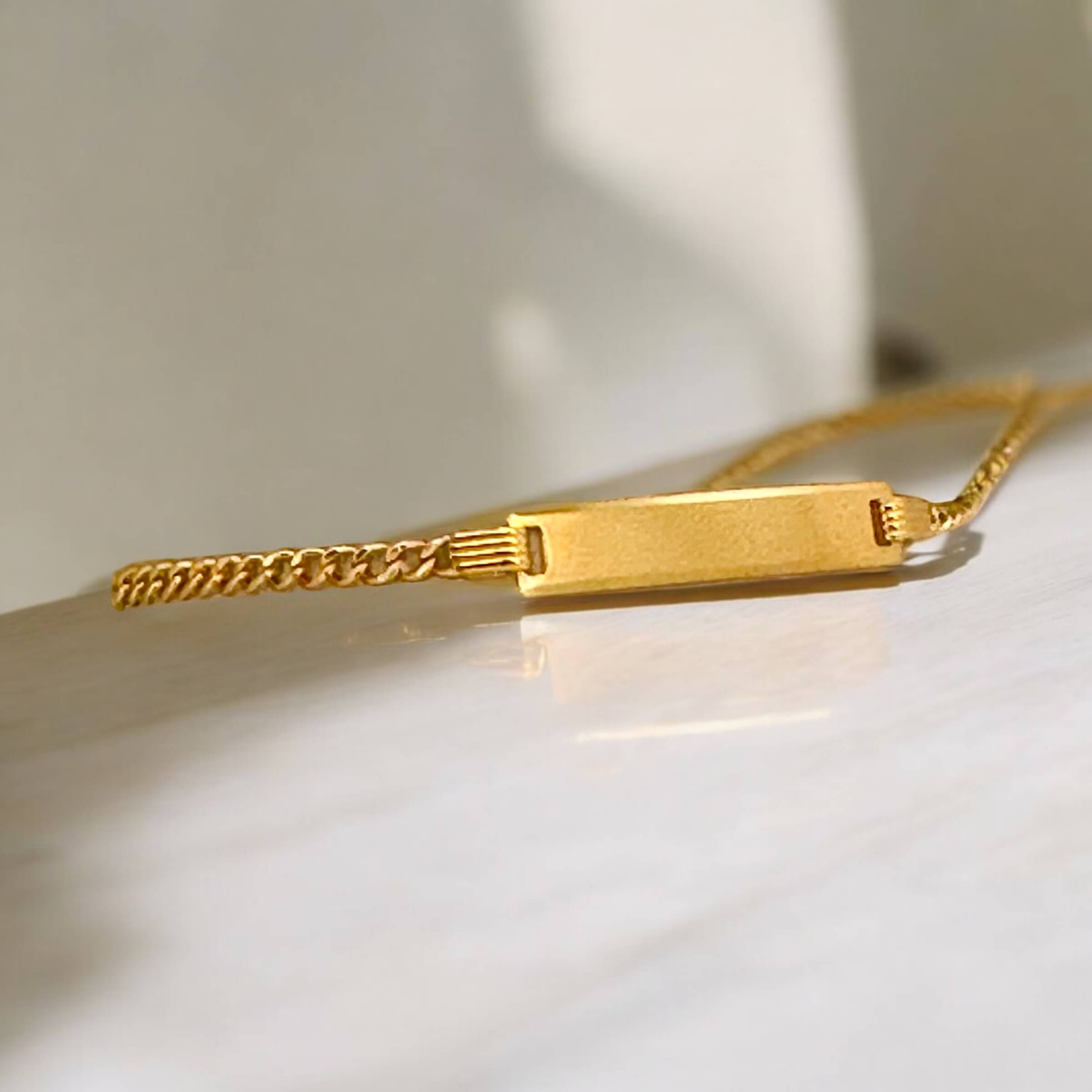 Bracelets Boy 14 KT Hollow Size 6'' Weight 2.4gm