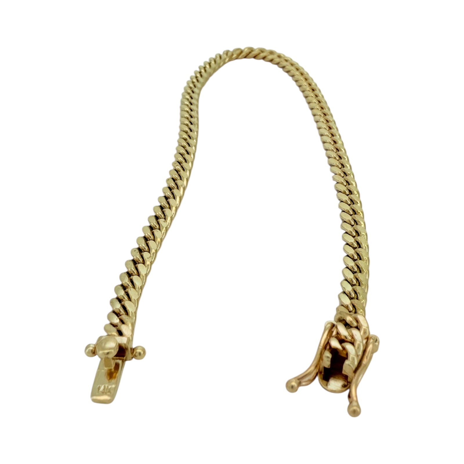 Bracelets Cuban link 14 KT Solid gold Size 8''*4mm Weight 12.4gm