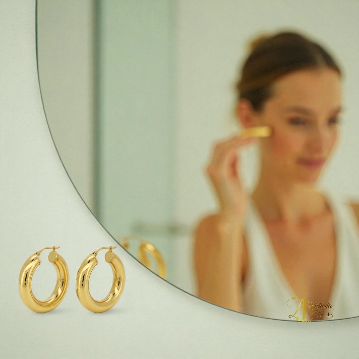 Earrings Hoops 14 KT Hollow Weight 5.8gm