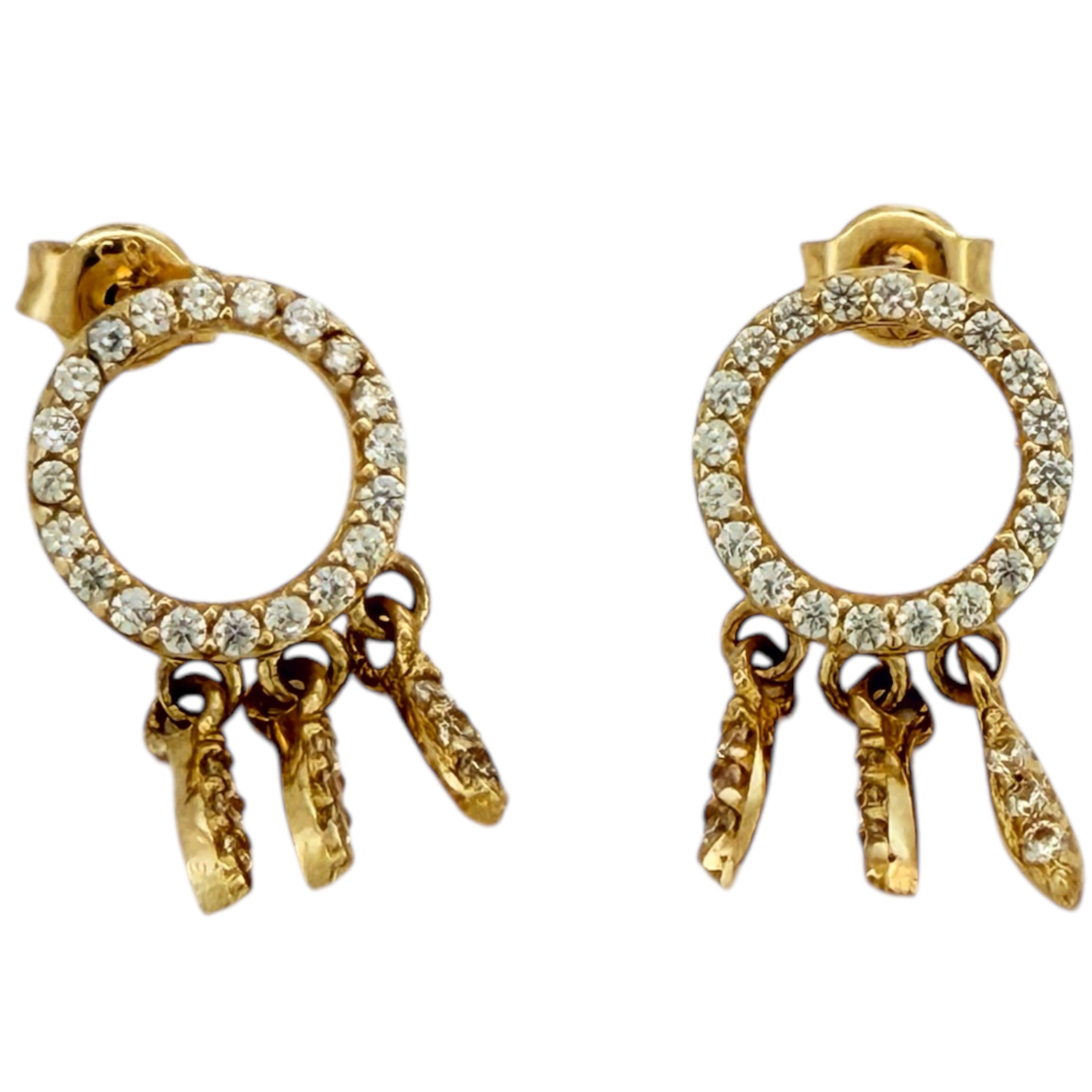 Earrings 14 KT zicornia Weight 1.8gm