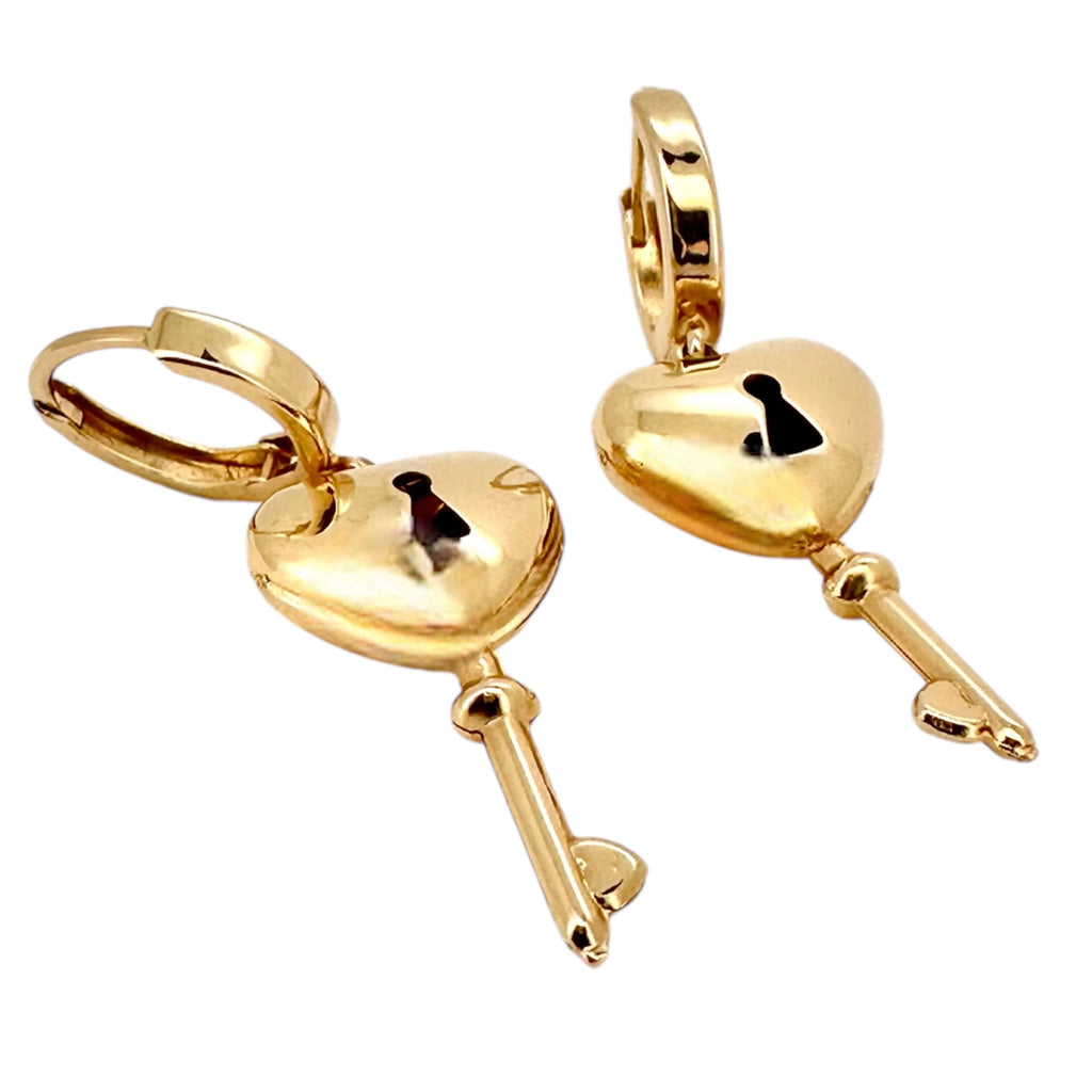 Earrings Key 14 KT Hollow Weight 3GM
