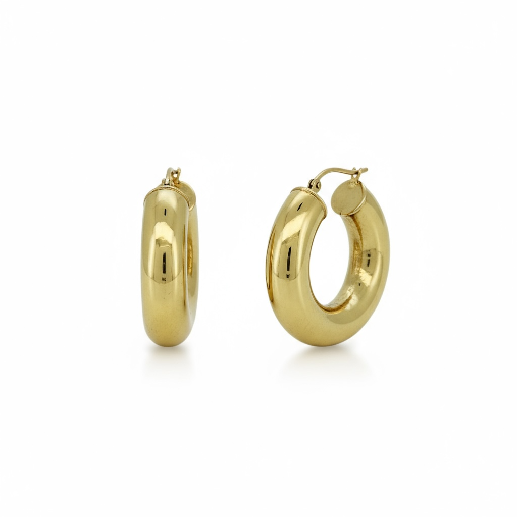 Earrings Hoops 14 KT Hollow Weight 4.7gm