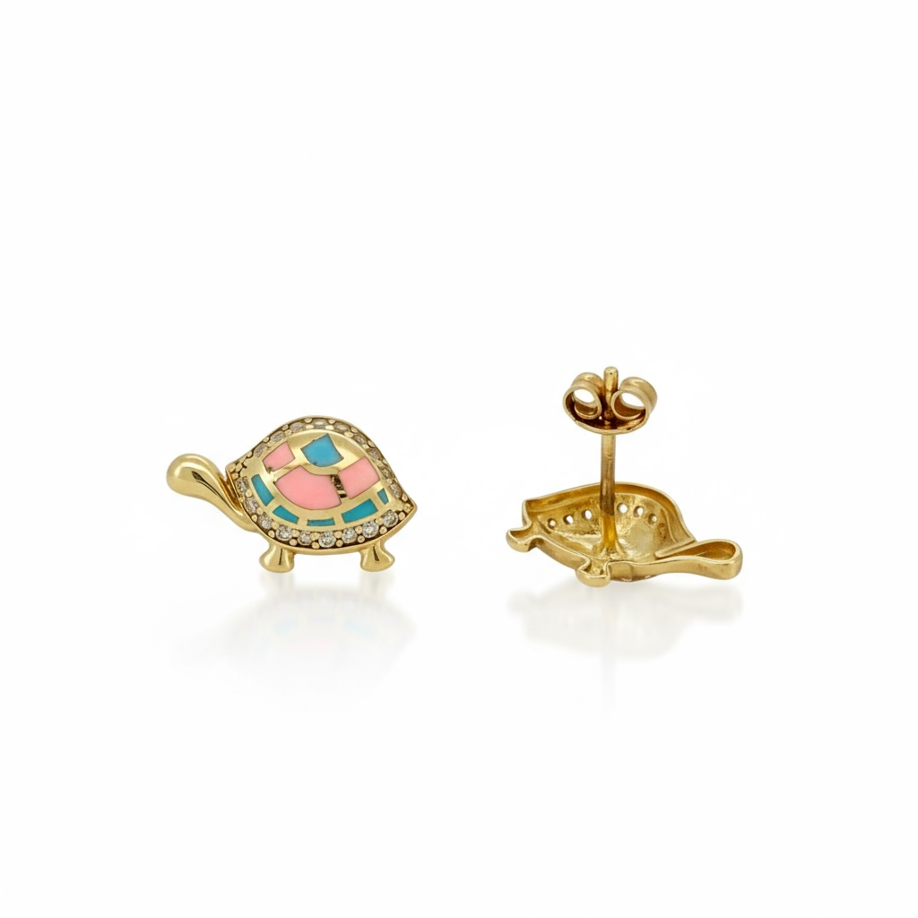 Earrings Turtle 14 KT zicornia Weight 2.1gm