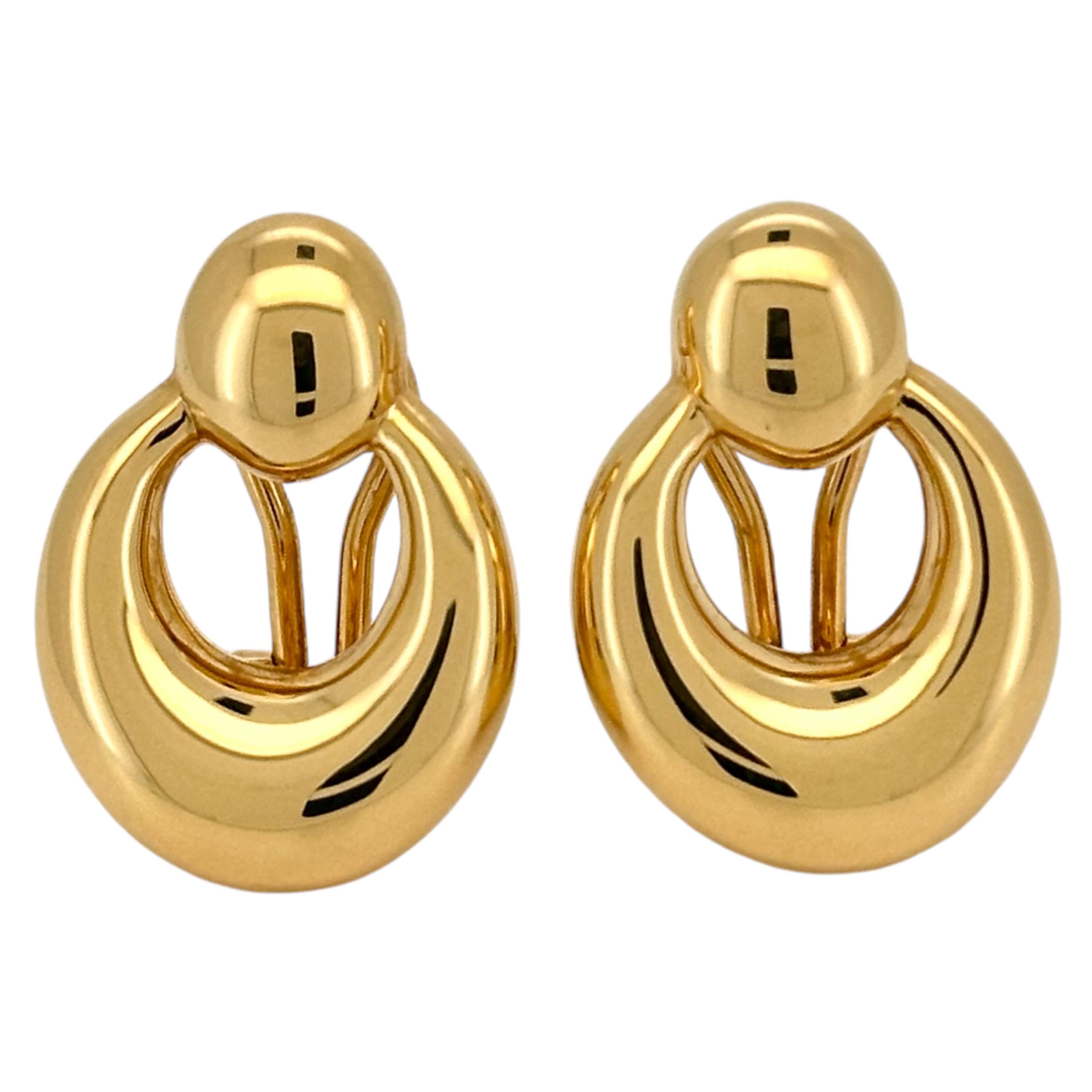 Earrings Omega 14 KT Hollow Weight 5gm