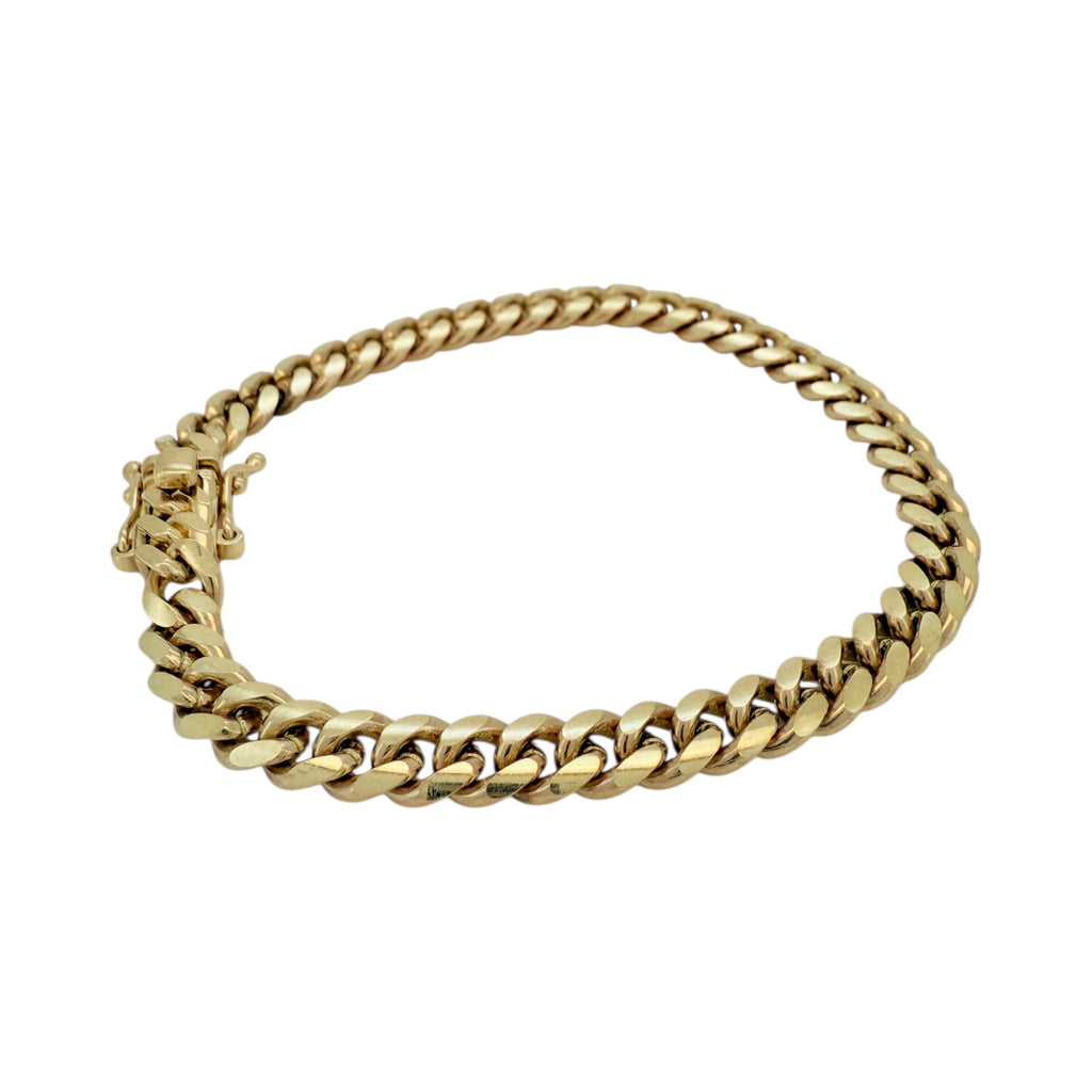 Bracelets Cuban link 14 KT Solid gold Size 8''*6mm Weight 27.1gm