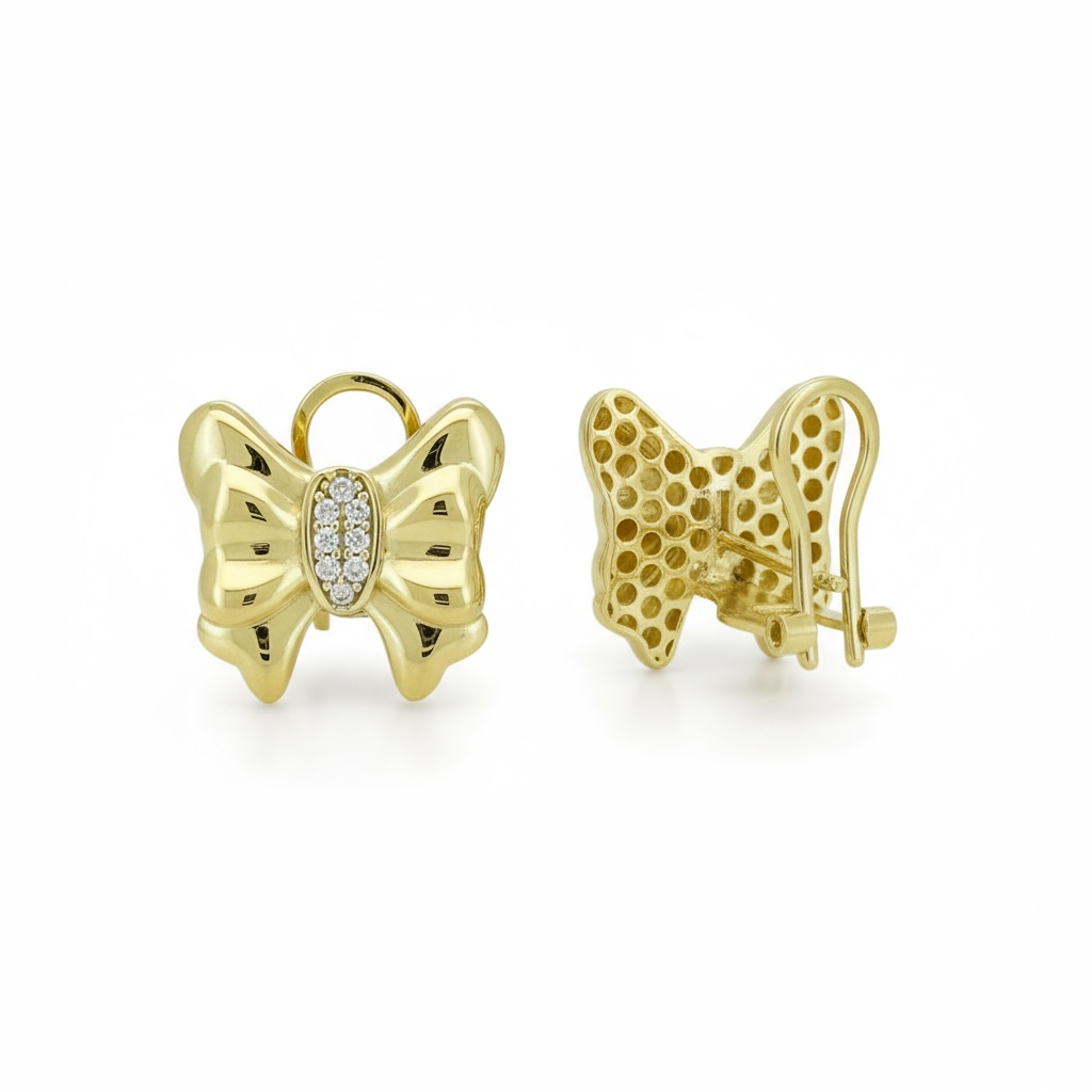 Earrings Butterfly 10k Hollow Weight 3.3gm