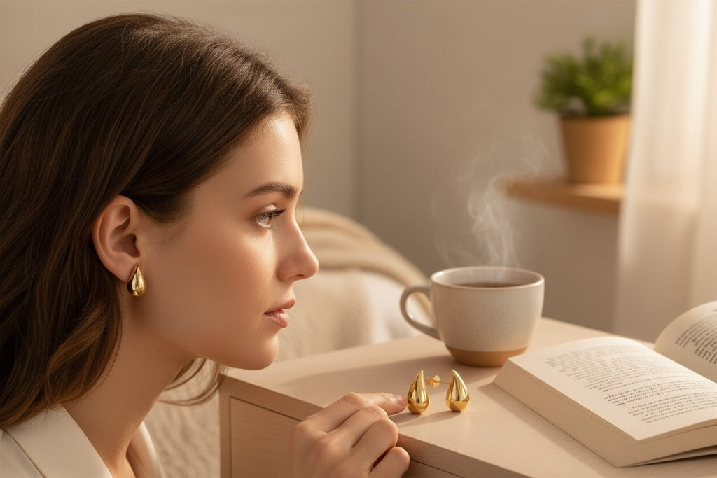 Earrings Gota 14 KT Hollow Weight 2.1gm