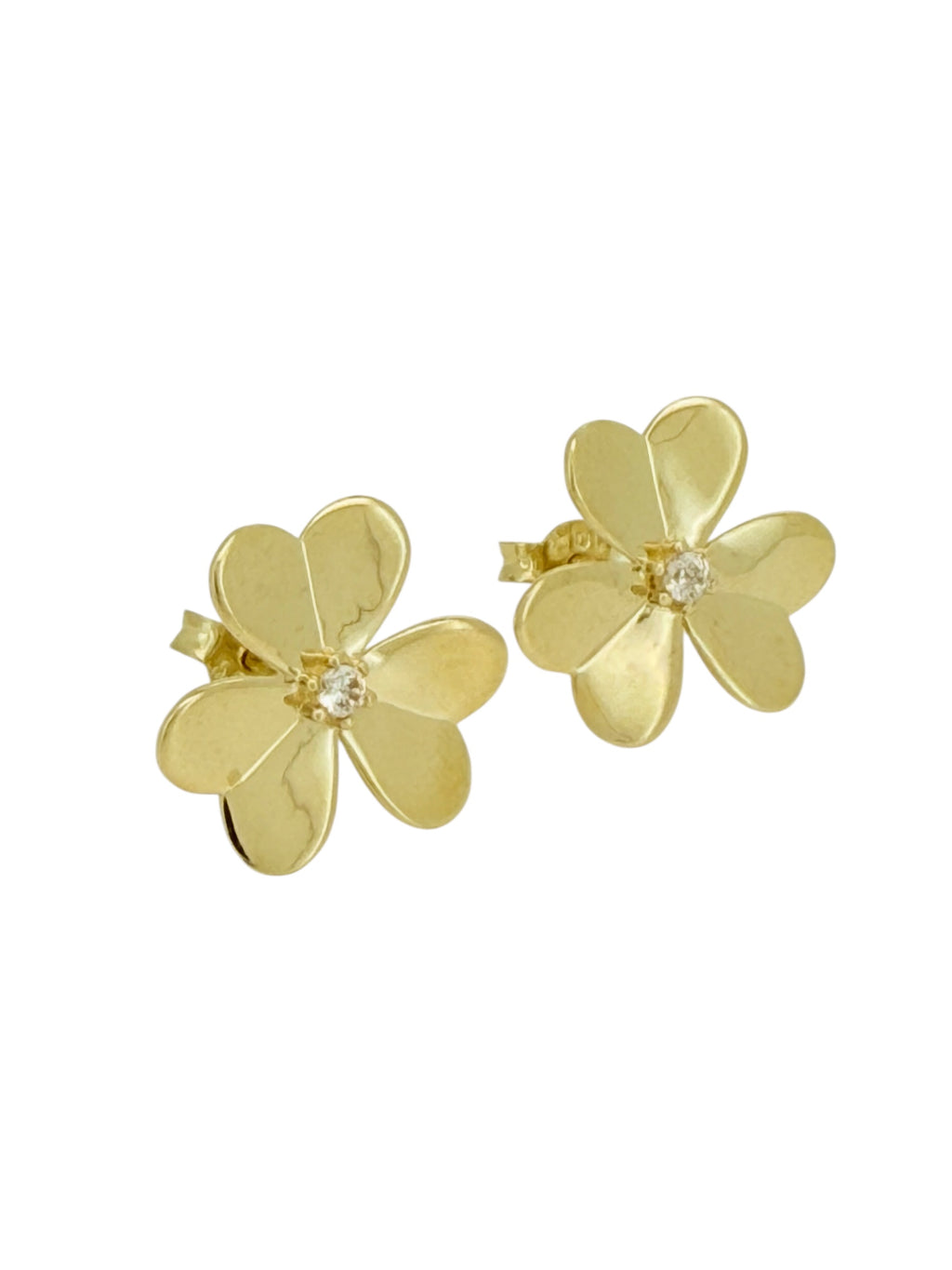 Earrings Flower 10k zicornia Weight 1.6gm