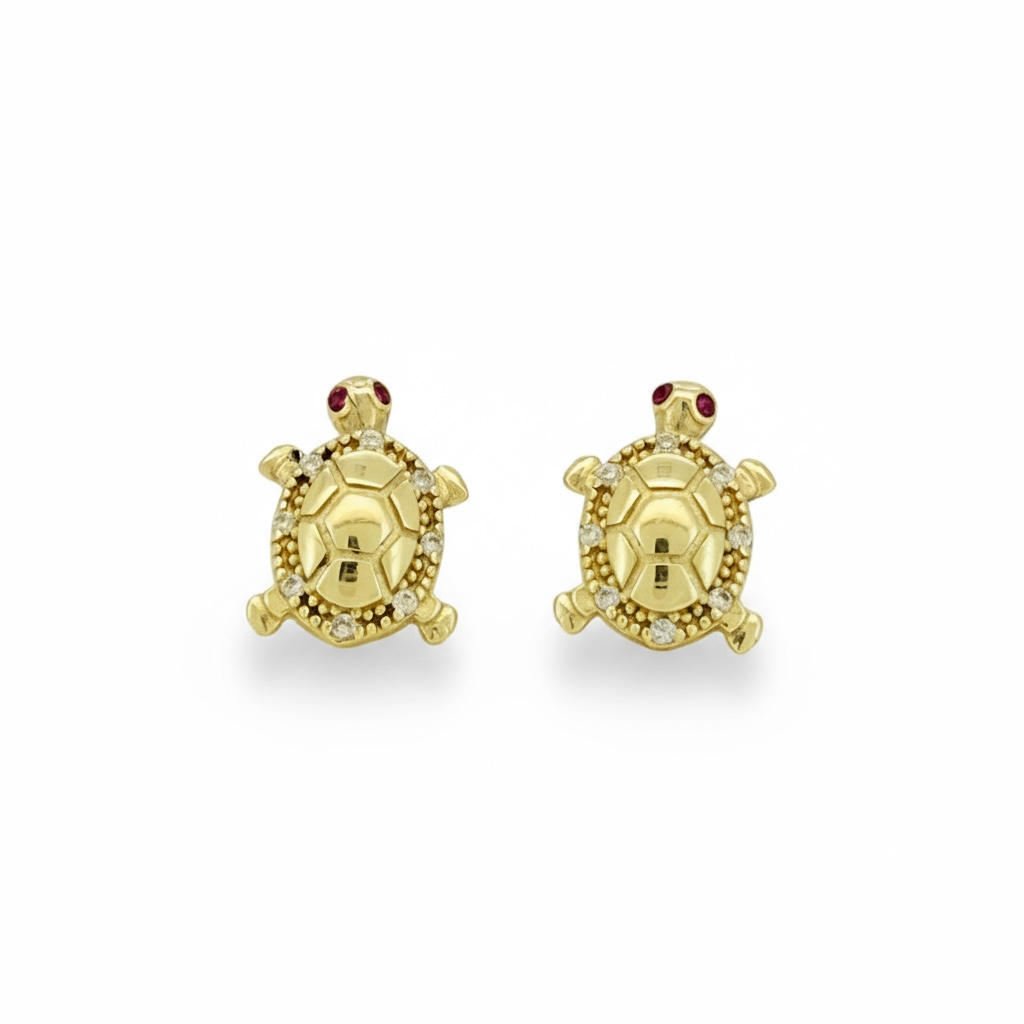 Earrings Turtle 14 KT zicornia Weight 1.7gm