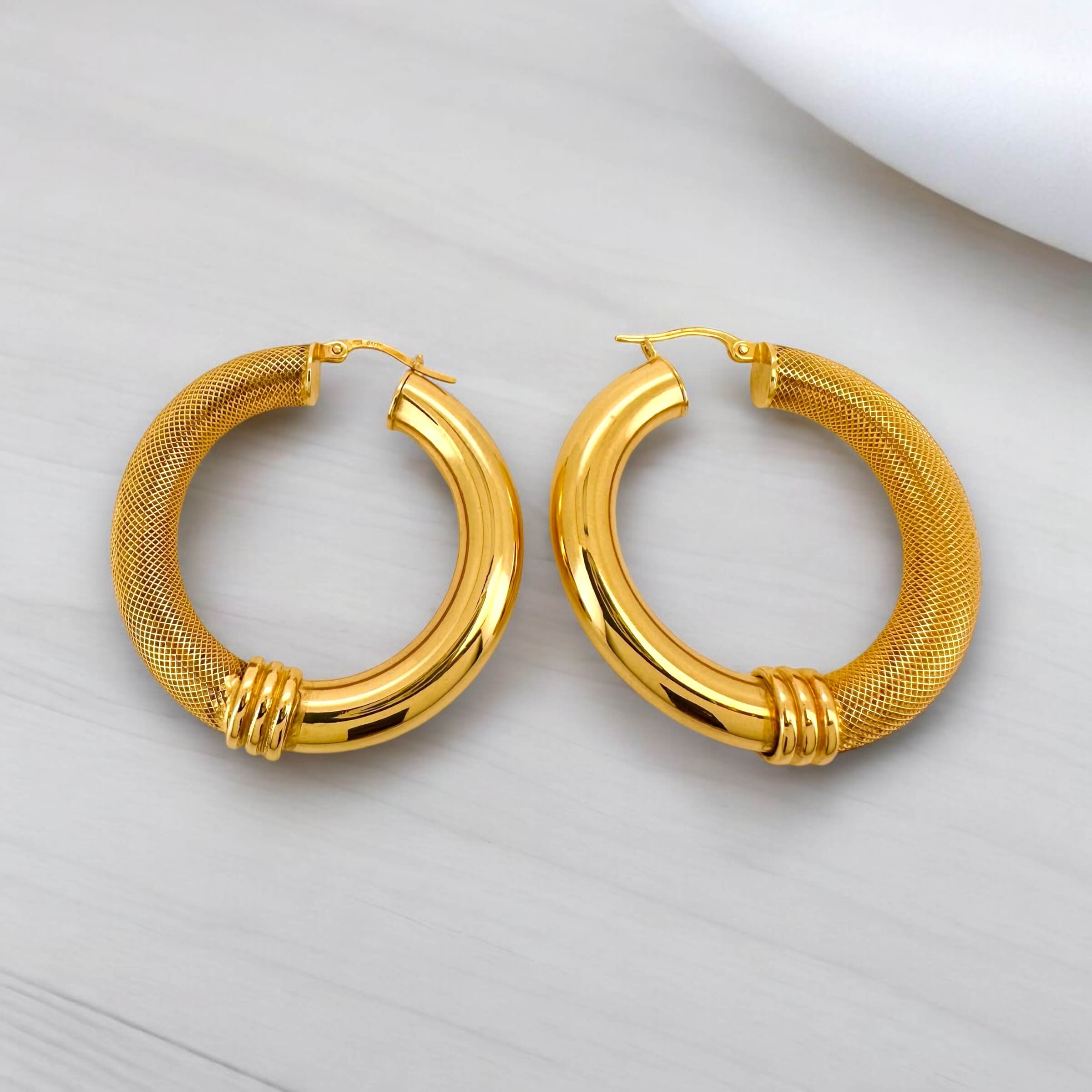 Earrings Hoops 10k Hollow Weight 7.3gm