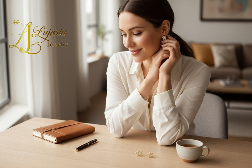 Earrings Star 10k zicornia Weight 1.1gm