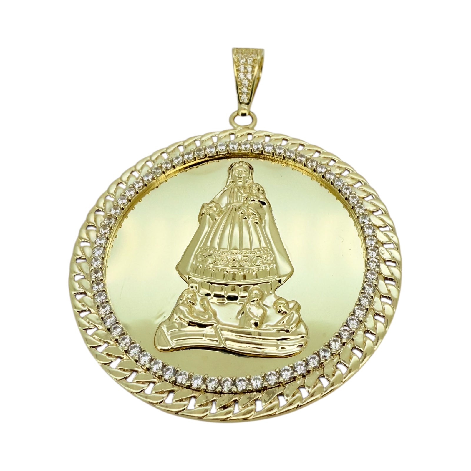 Pendants virgen del cobre 10k zicornia Weight 9.6gm