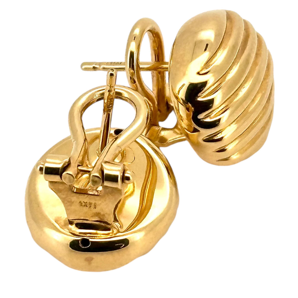 Earrings Omega 14 KT Hollow Weight 4gm