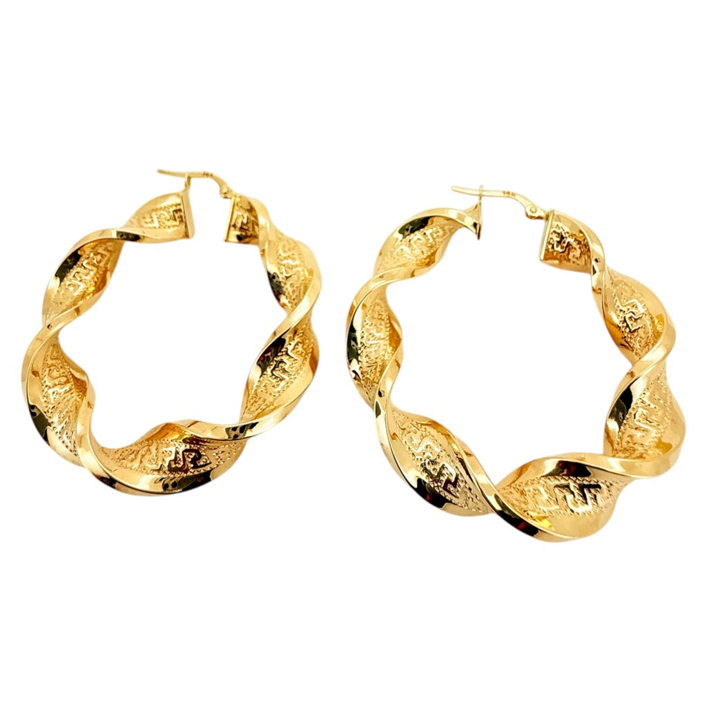 Earrings Crooked 14 KT Hollow Weight 6gm