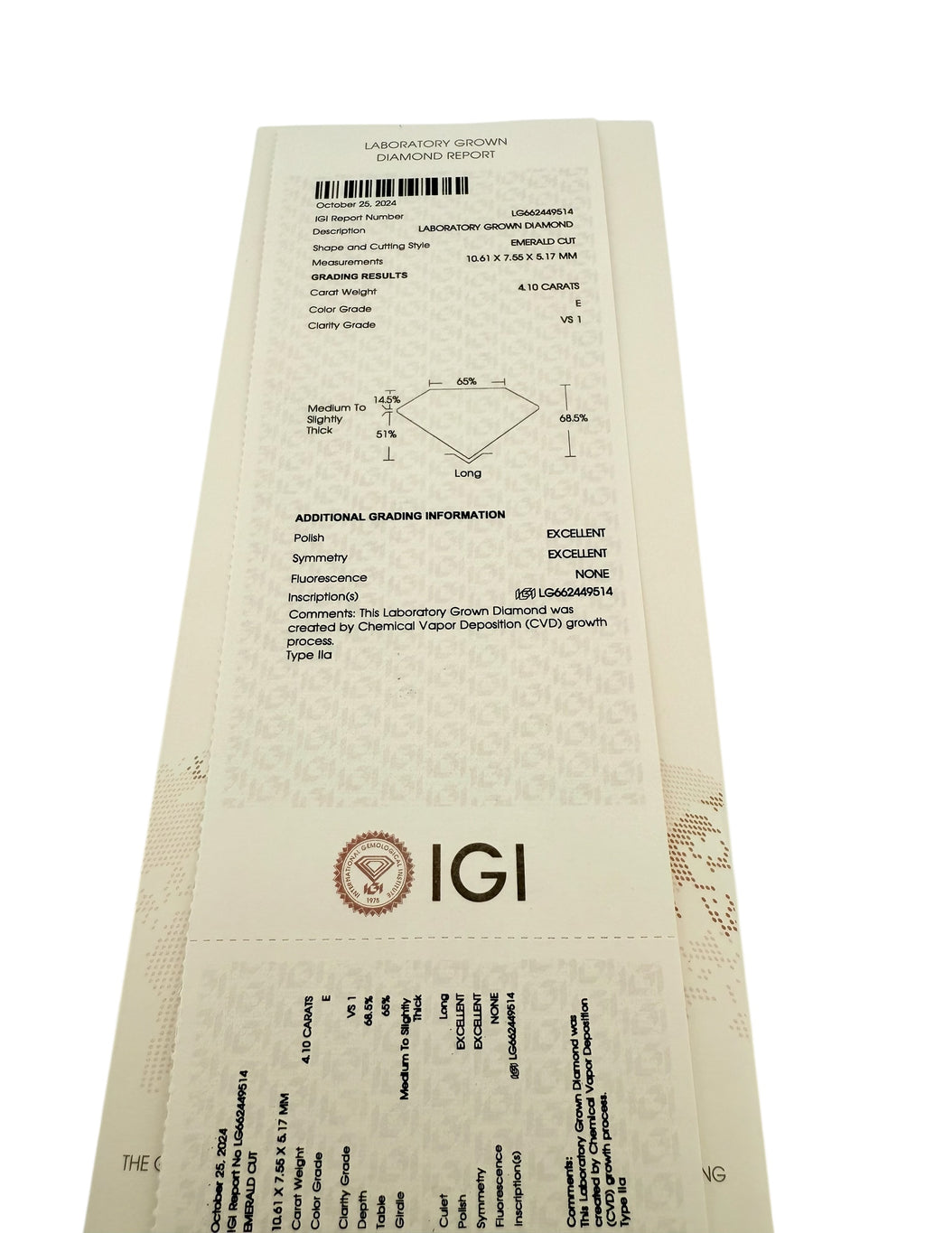 Rings Women EM 4.1ct /E,VS1 14 KT Lab diamonds Size 7 Weight 4.7gm