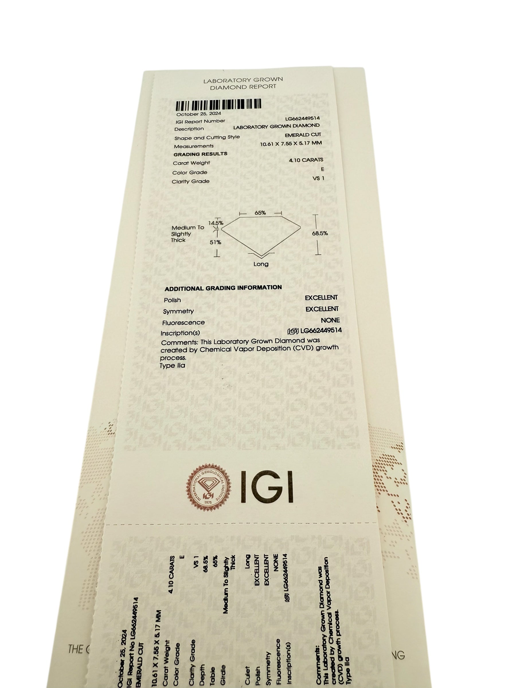 Rings Women EM 4.1ct /E,VS1 14 KT Lab diamonds Size 7 Weight 4.7gm