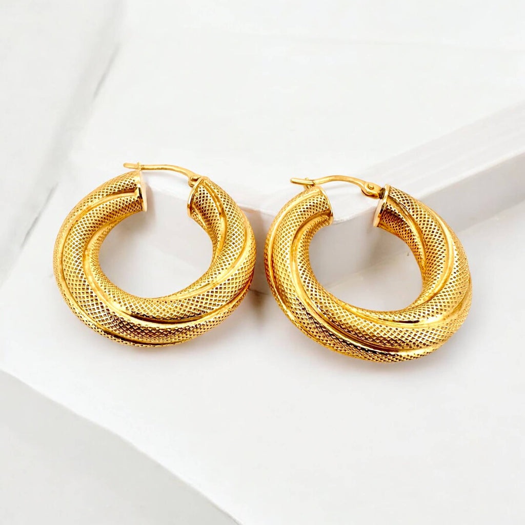 Earrings Crooked 14 KT Hollow Weight 2.6gm