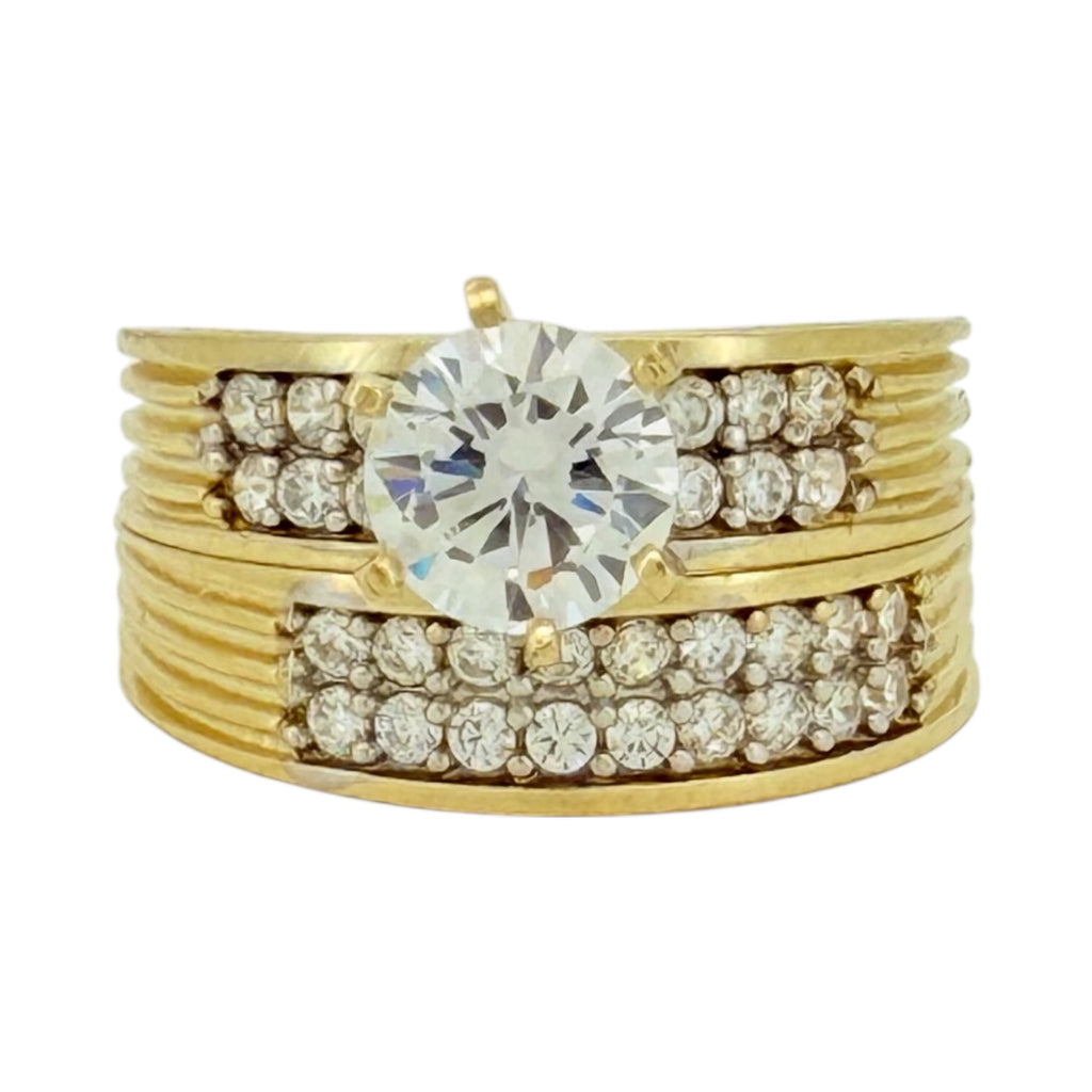 Engagement ring women 10k zicornia Size 7/2 Weight 6.4gm