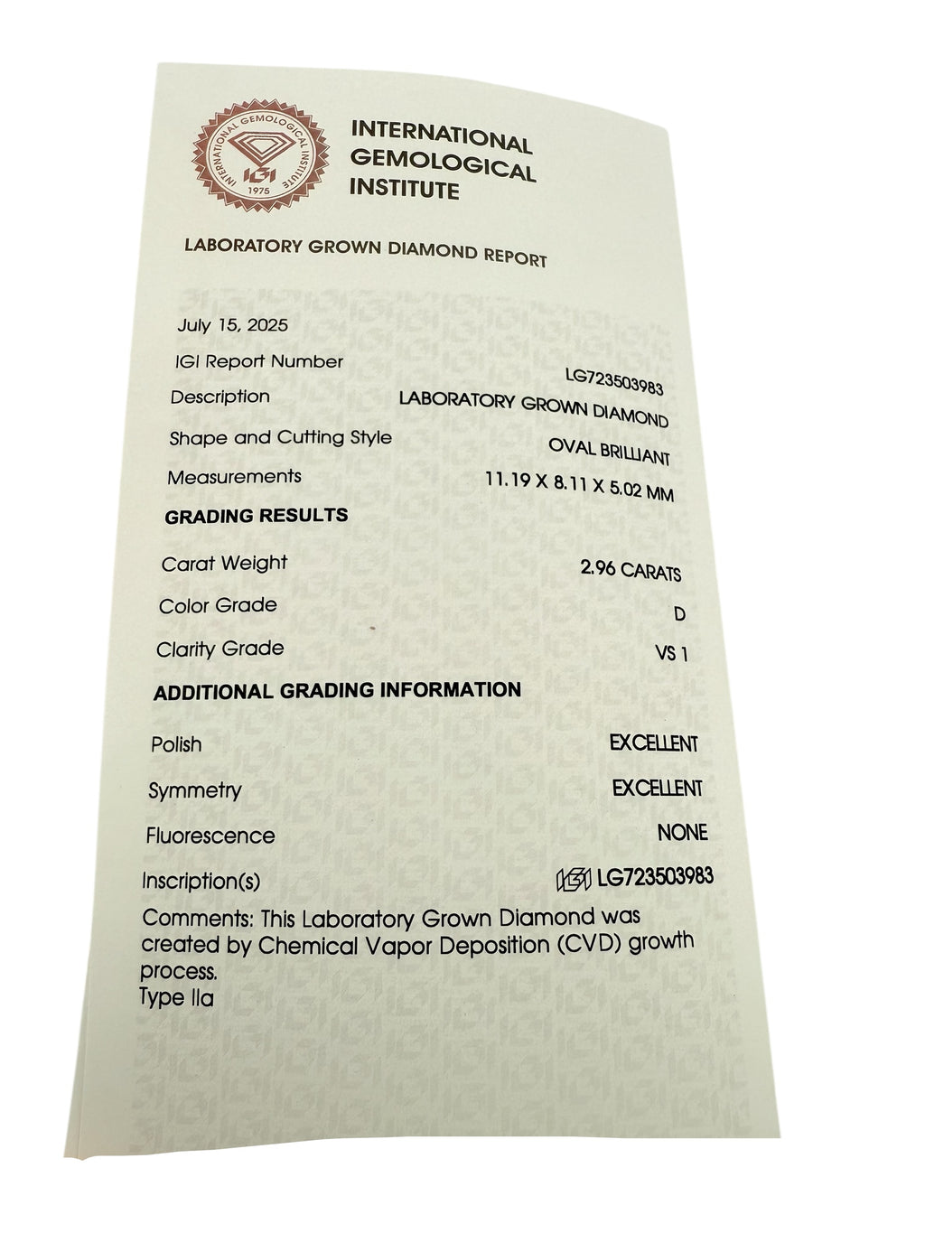 Rings Women OV 2.96ct/D,VS1 14 KT Lab diamonds Size 6 1/4 Weight 3.7gm