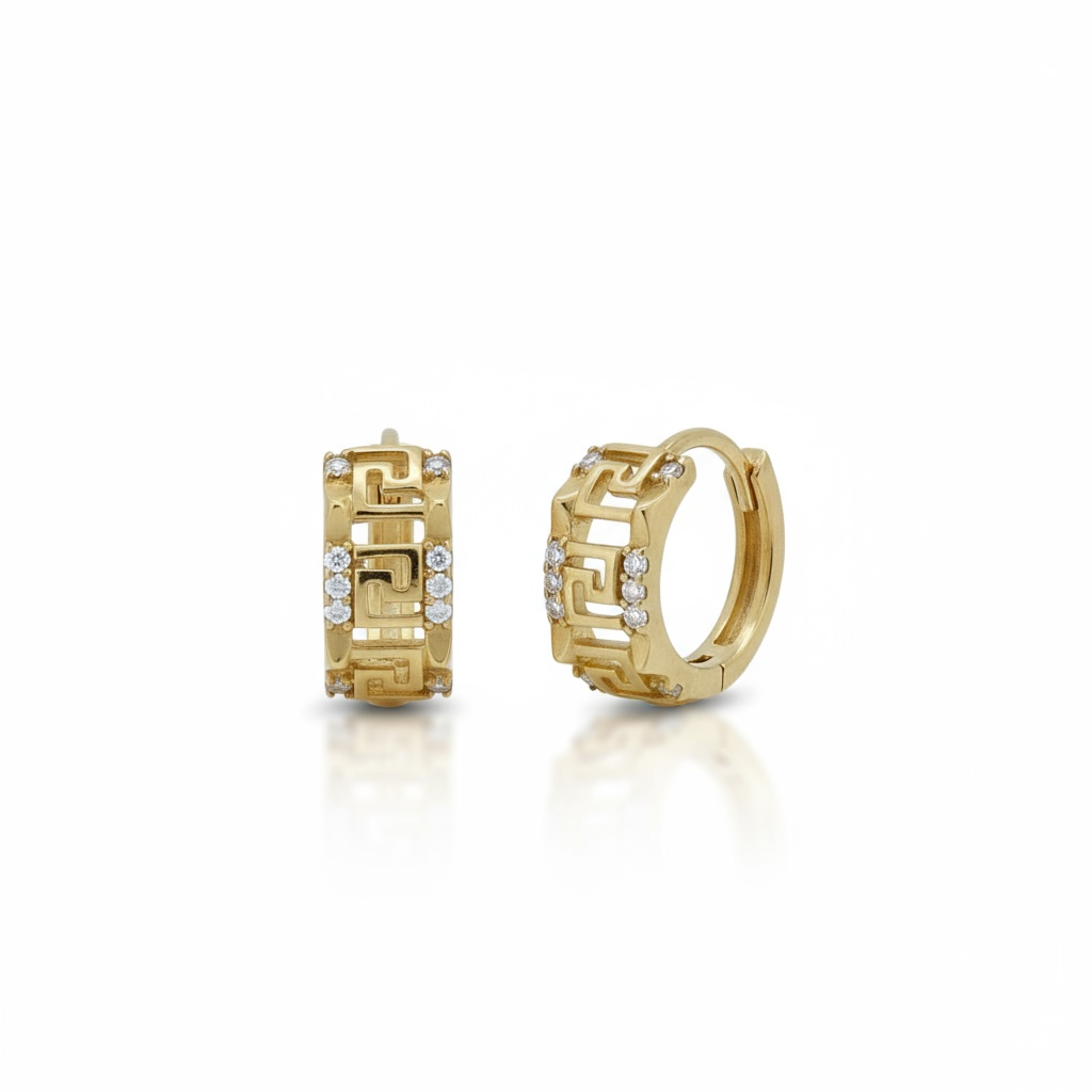 Earrings boy 14 KT zicornia Weight 1.6gm