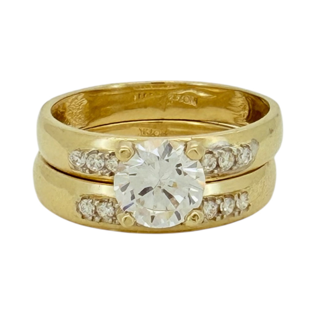 Engagement ring women 10k zicornia Size 7 Weight 4.9gm