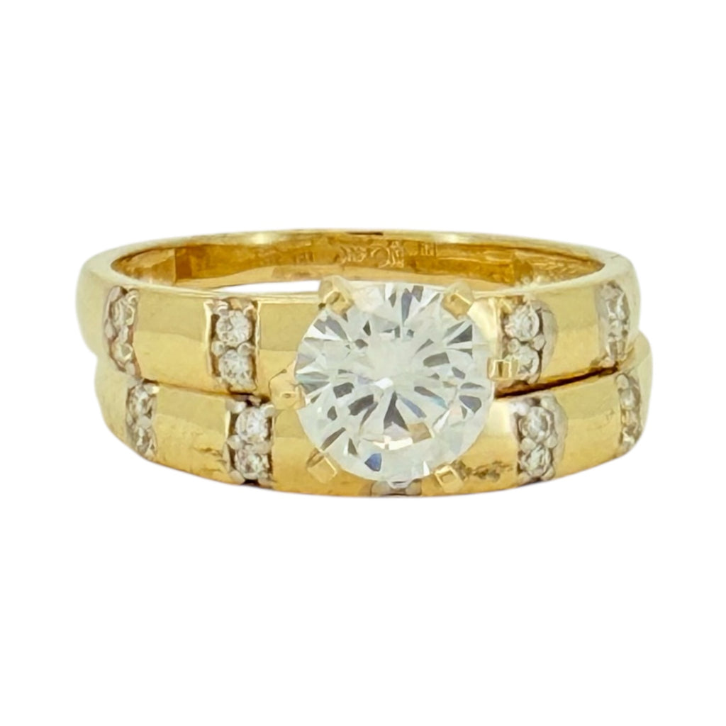 Engagement ring women 10k zicornia Size 7 1/4 Weight 4.4gm