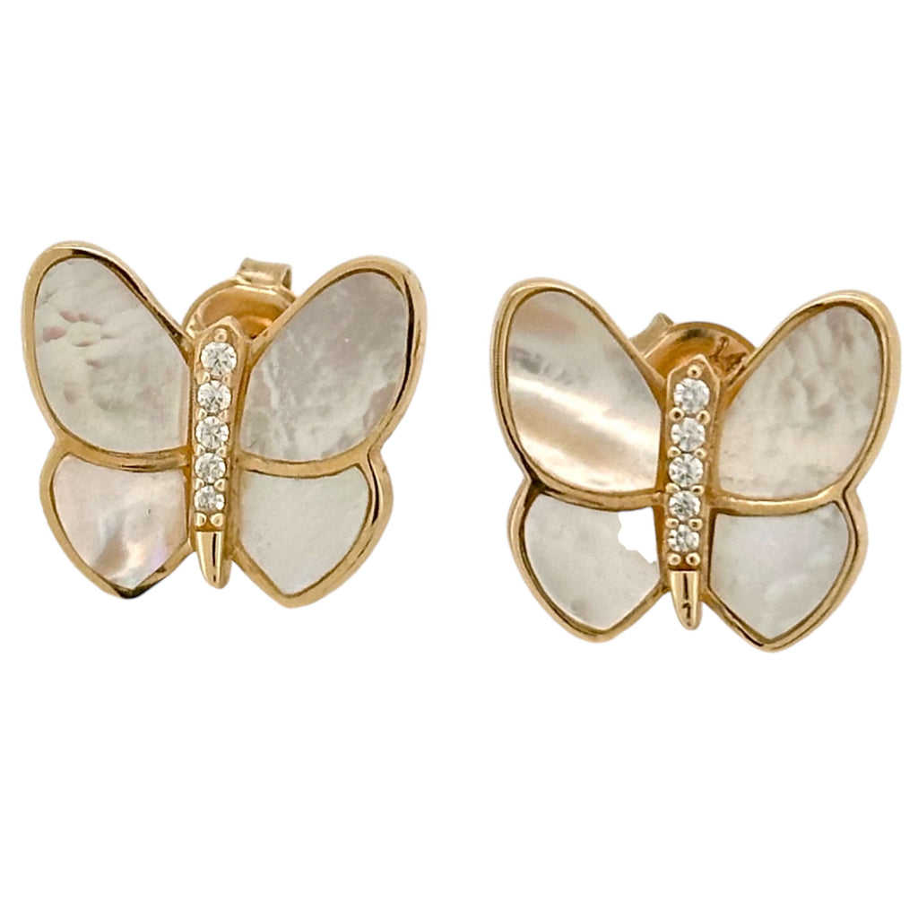 Earrings Butterfly 14 KT zicornia Weight 3.7gm