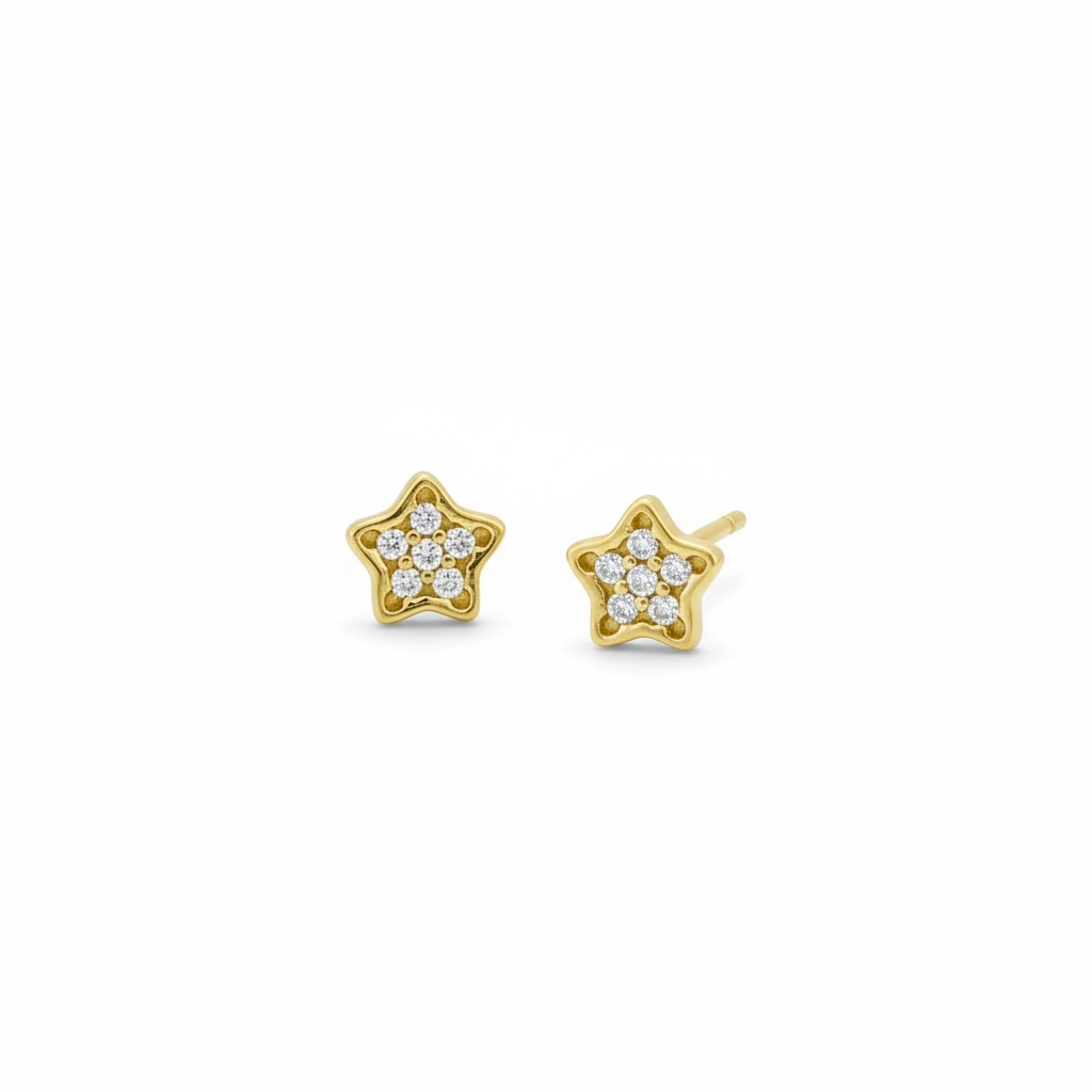 Earrings Star 10k zicornia Weight 0.8gm