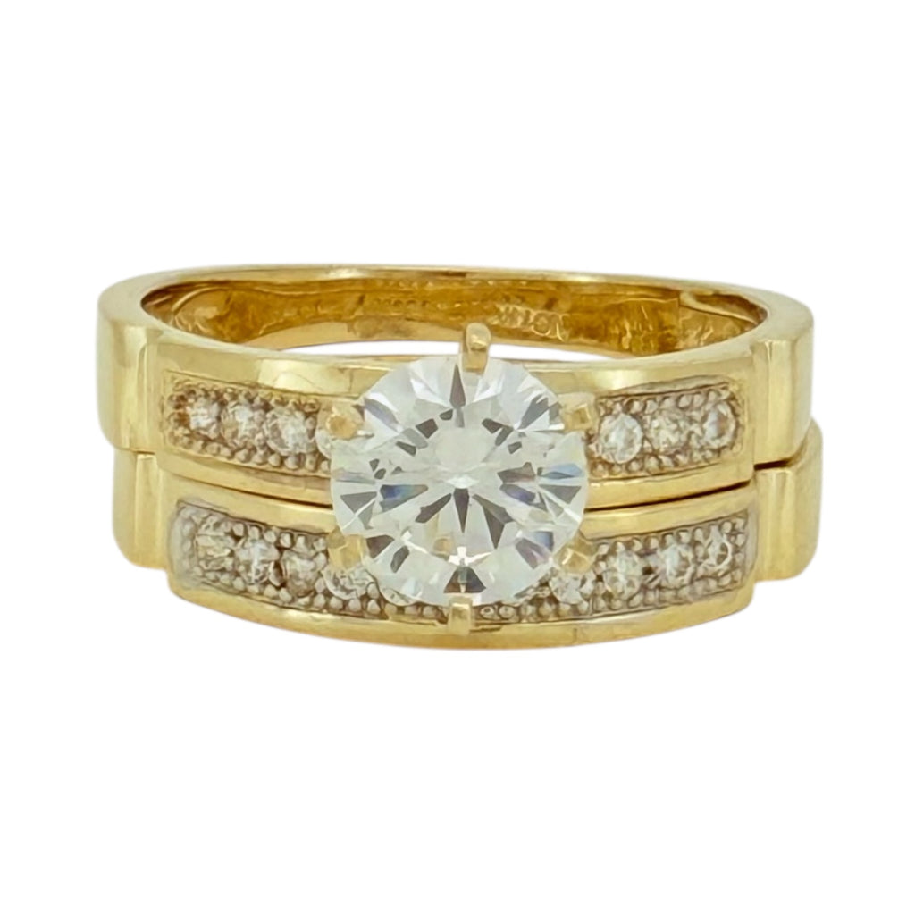 Engagement ring women 10k zicornia Size 7/2 Weight 5.8gm