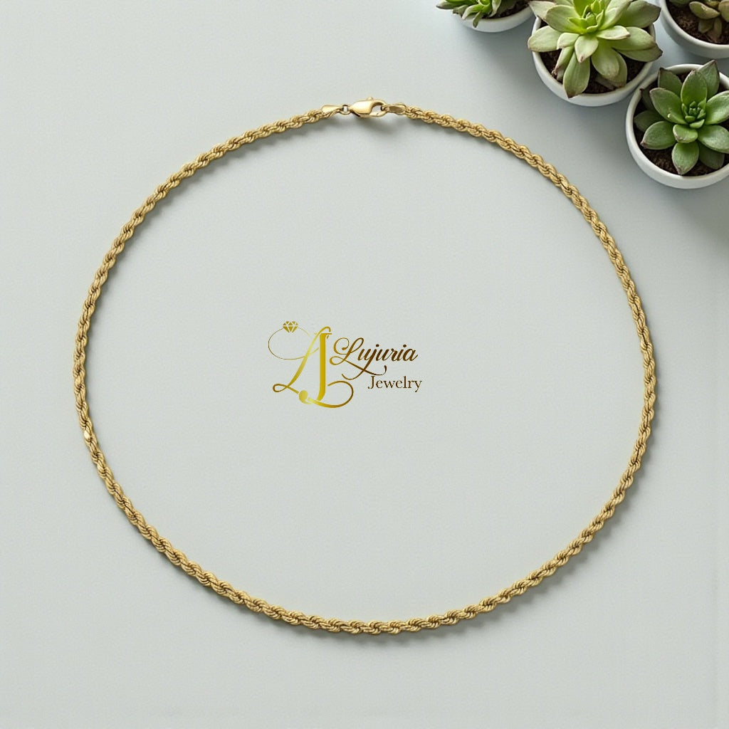 Chains Torzal 14 KT Hollow Size 18''*3mm Weight 5.4gm