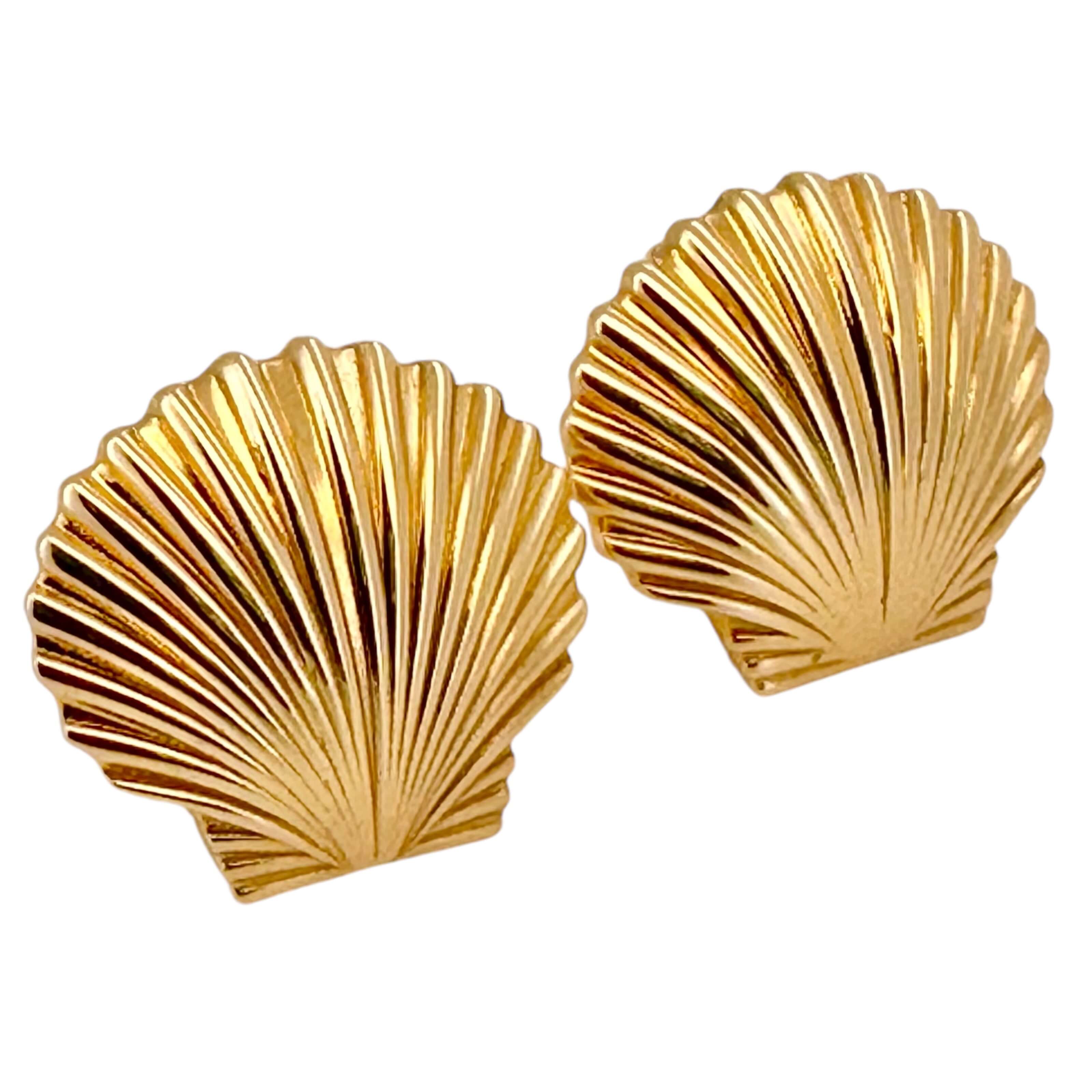 Earrings Omega 14 KT Hollow Weight 4.7GM