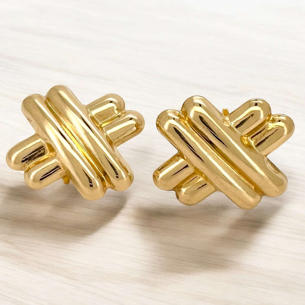 Earrings Omega 14 KT Hollow Weight 5.1gm