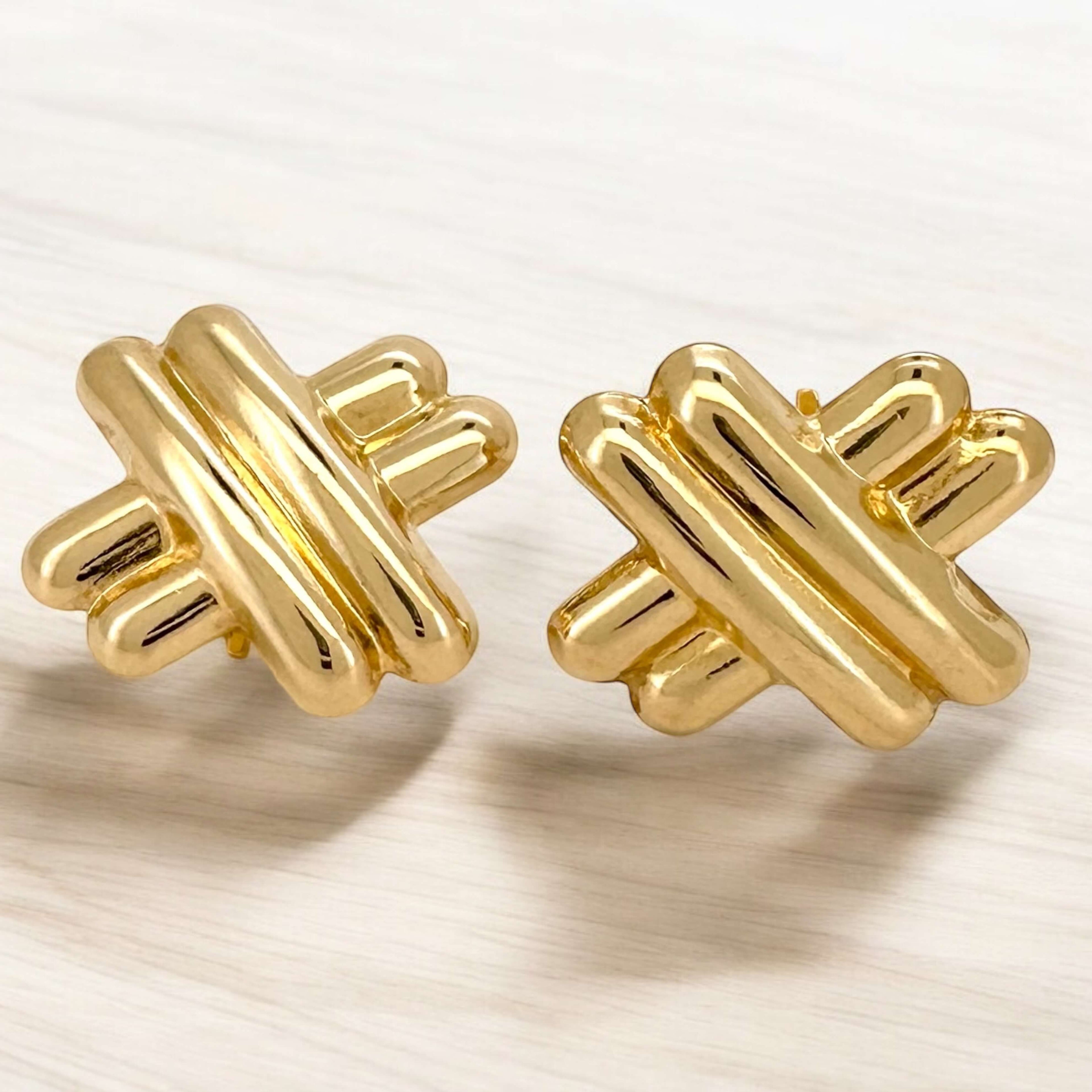 Earrings Omega 14 KT Hollow Weight 5.1gm