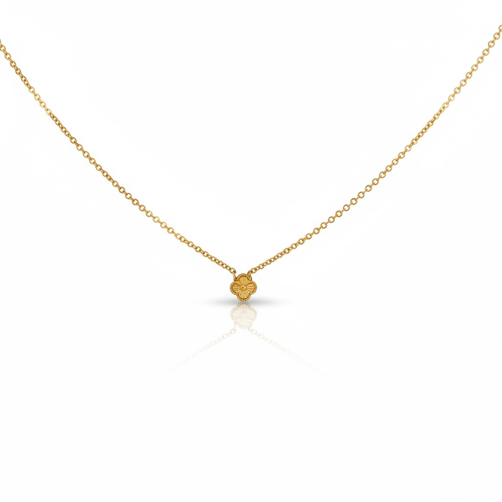 Chains Golden flower 14 KT Hollow Size 16'' Weight 3.9gm