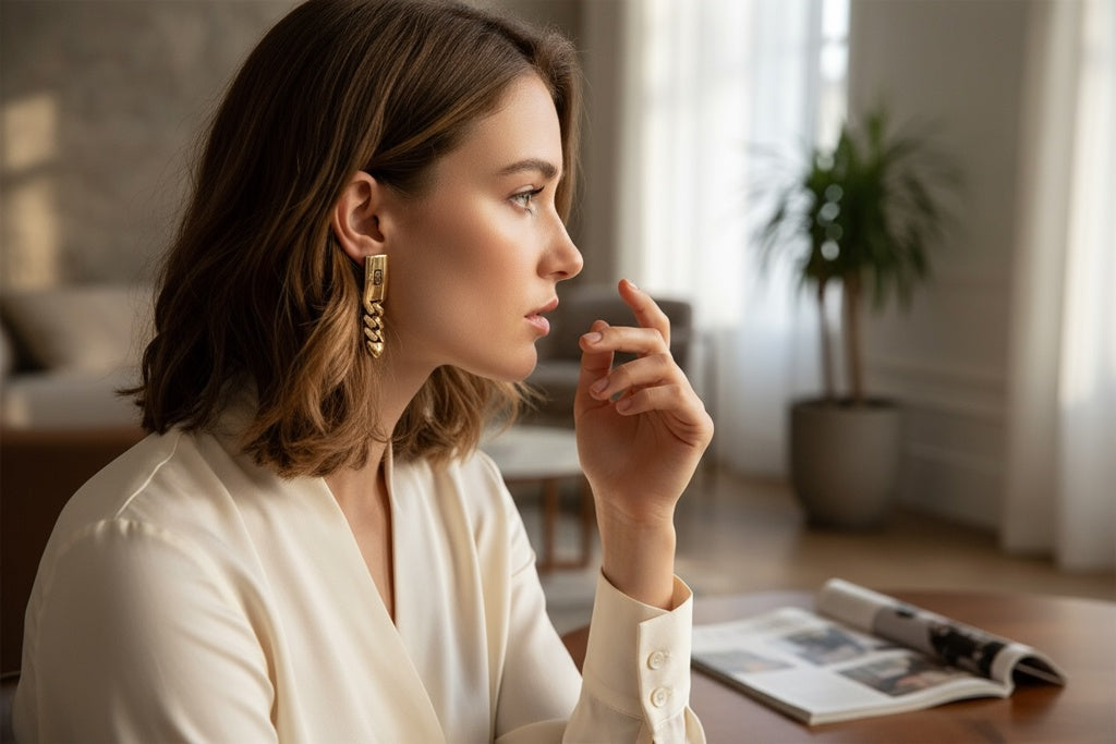 Earrings Monaco chain 10k Plain / Plain link Weight 4.8GM