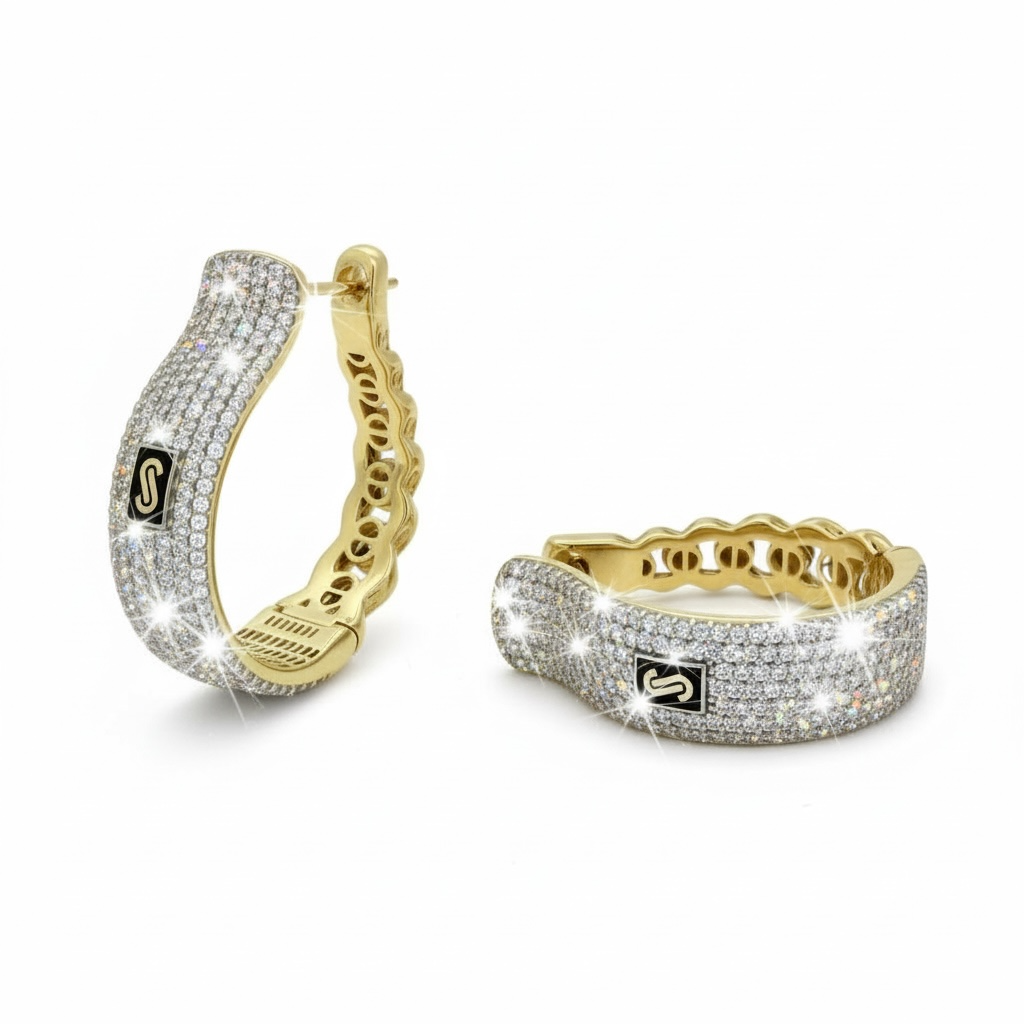 Earrings Monaco chain 10k Hollow Weight 6.5gm