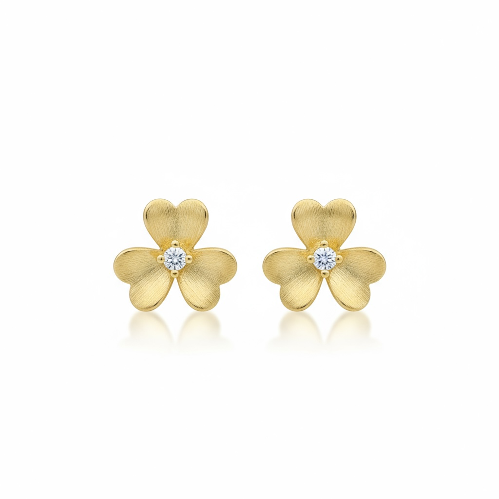 Earrings Flower 10k zicornia Weight 1.5gm