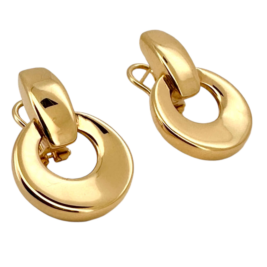 Earrings Omega 14 KT Hollow Weight 6.6gm