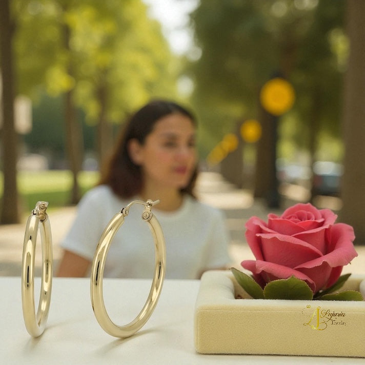 Earrings Hoops 10k Hollow Weight 2gm