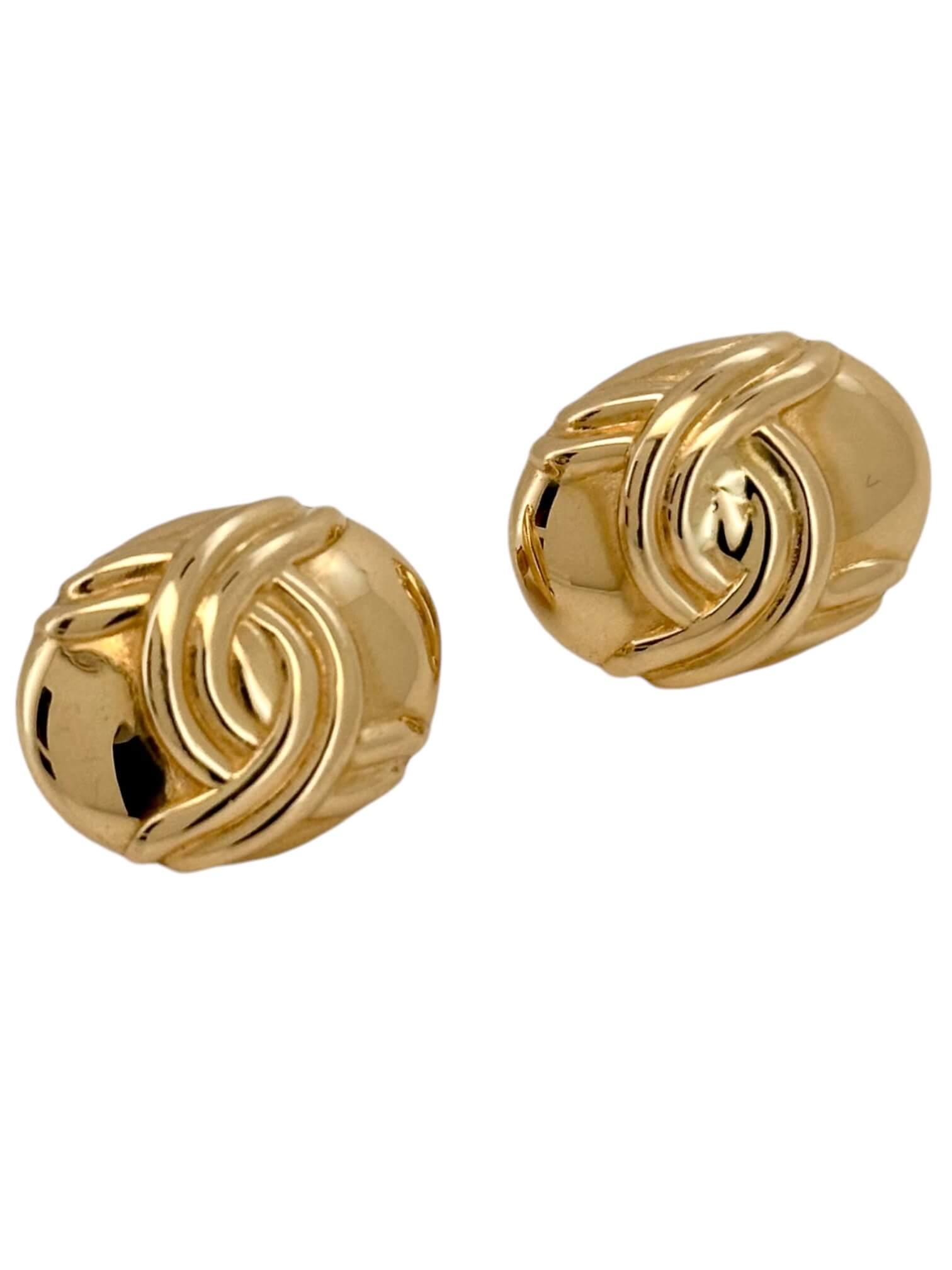Earrings Omega 14 KT Hollow Weight 4.4GM