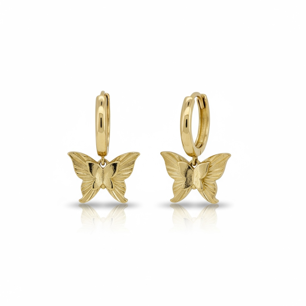 Earrings Butterfly 10k Weight 1.7gm