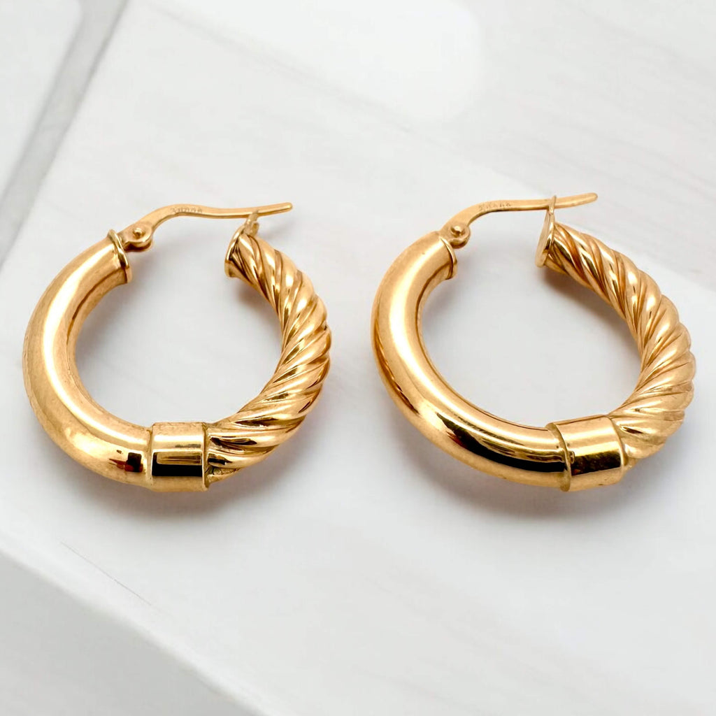 Earrings Hoops 14 KT Hollow Weight 2.6gm