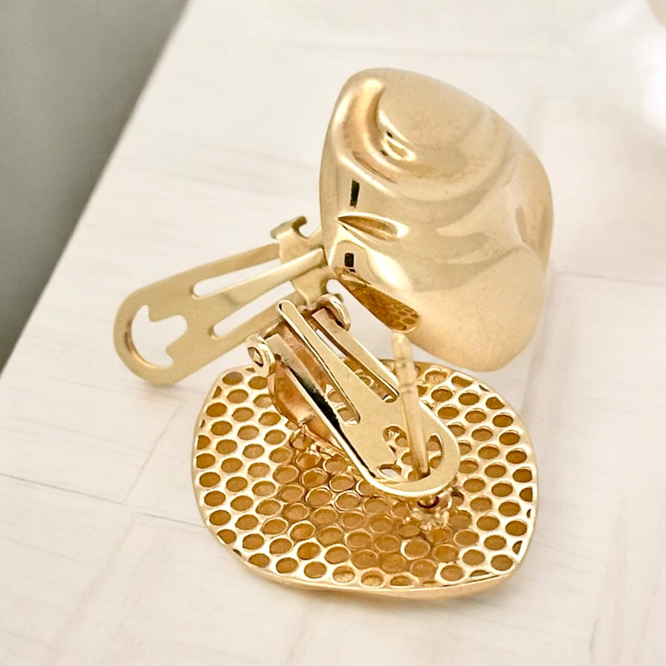 Earrings Omega 14 KT Hollow Weight 4.8gm