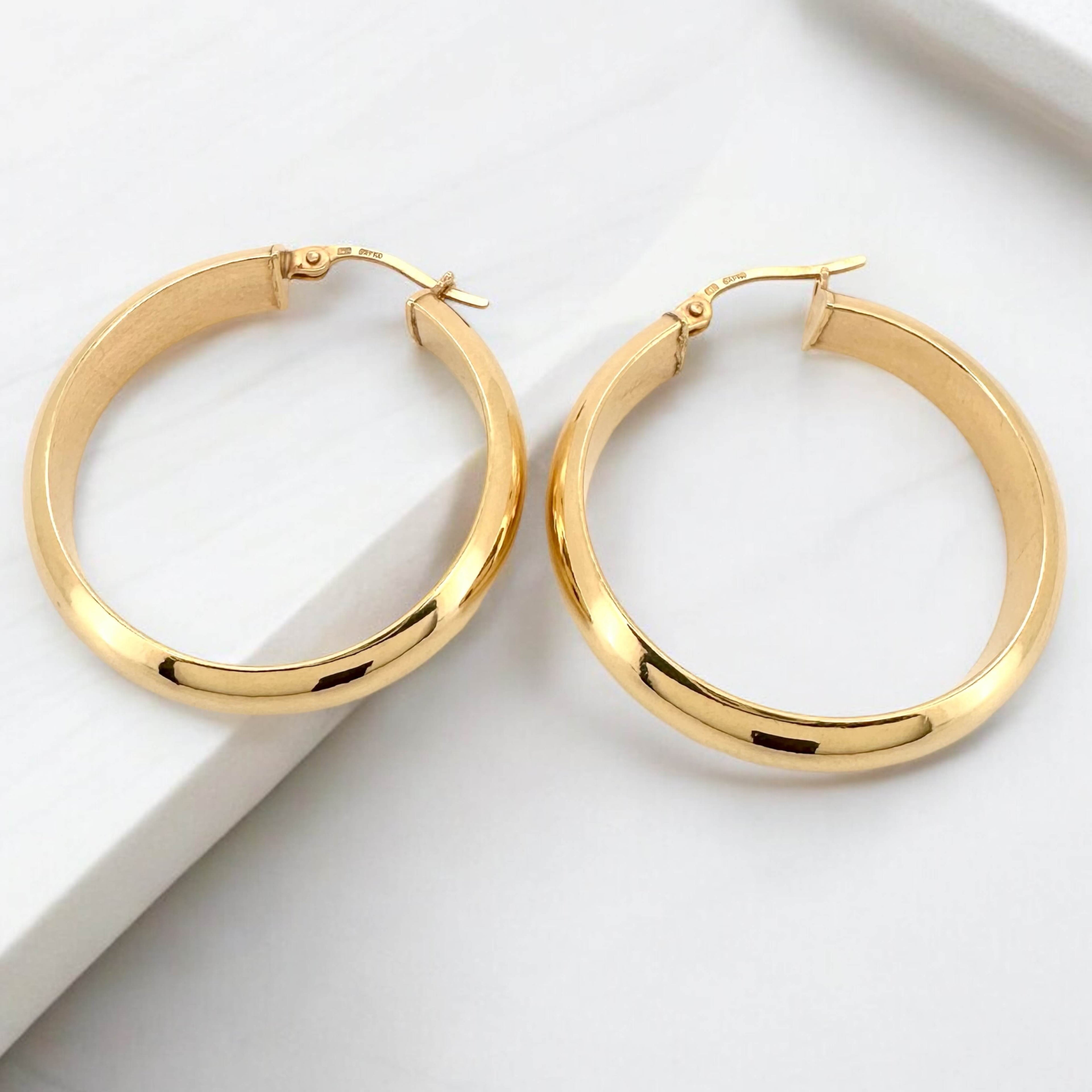 Earrings Hoops 10k Hollow Weight 3.9gm