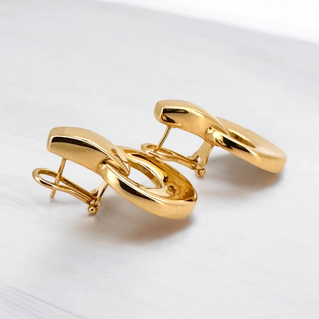 Earrings Omega 14 KT Hollow Weight 6.6gm